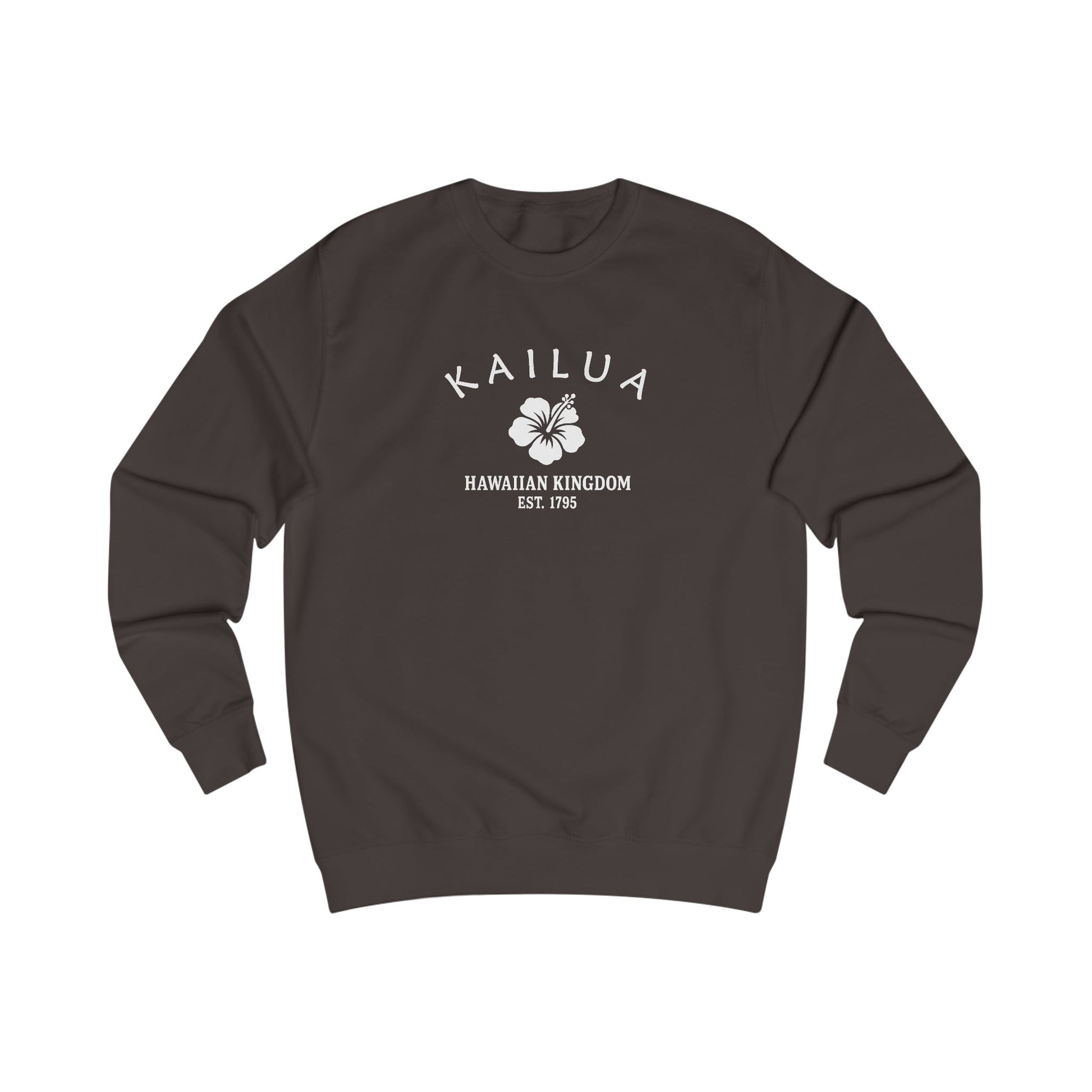 Kailua Hawaii Vintage Retro Premium Crewneck Sweatshirt - White Logo - Bottle Green