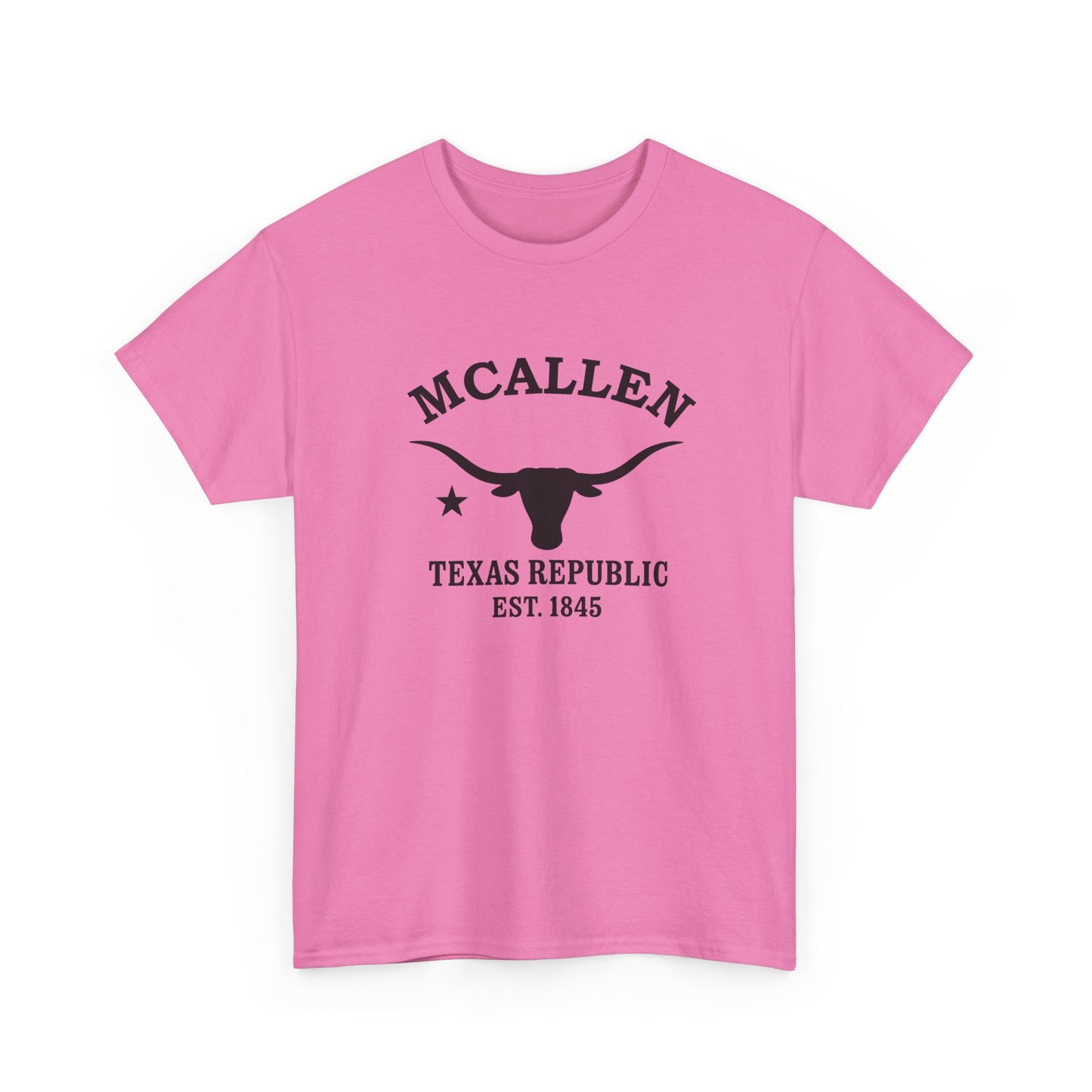 McAllen Texas Vintage Retro Unisex Heavy Cotton Tee - Black Logo