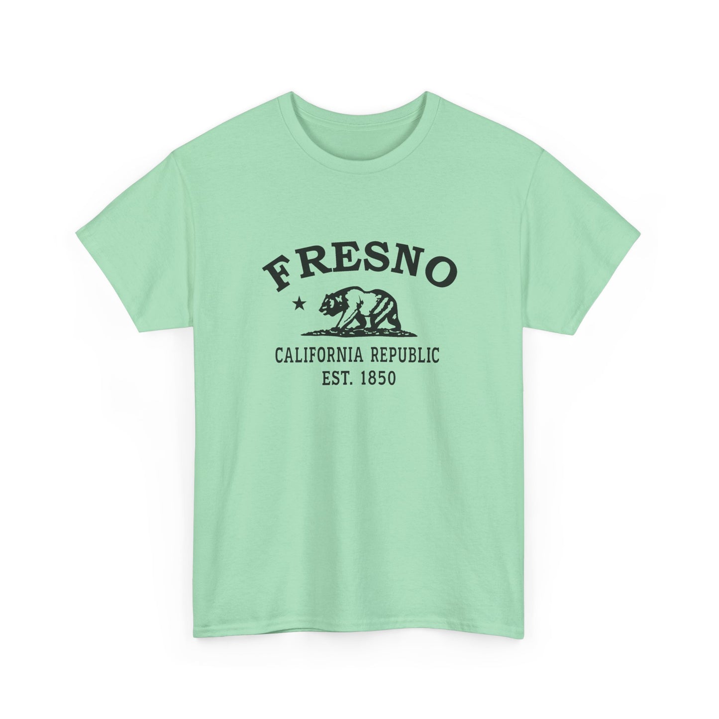 Fresno California Vintage Retro Unisex Heavy Cotton Tee - Black Logo