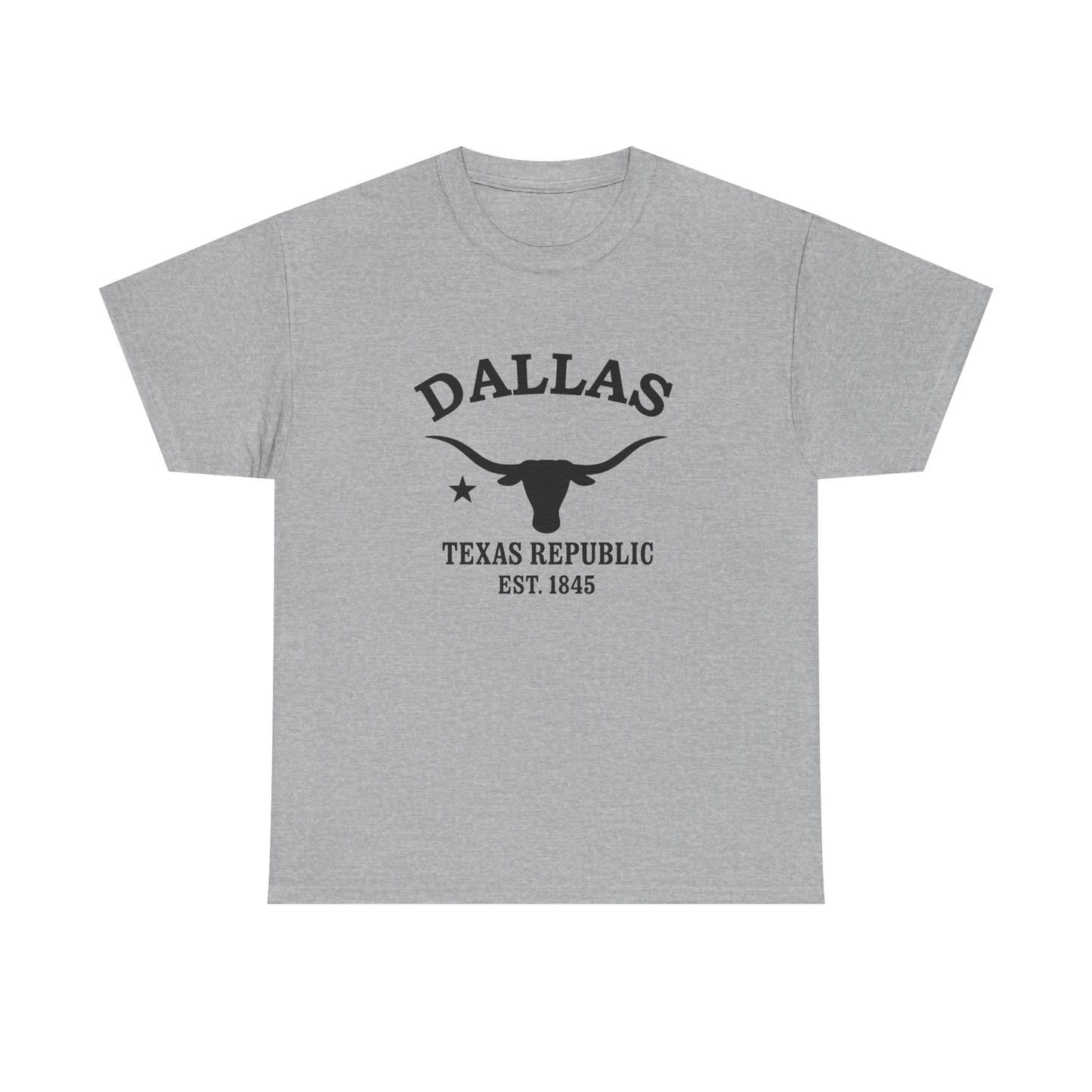 Dallas Texas Vintage Retro Unisex Heavy Cotton Tee - Black Logo