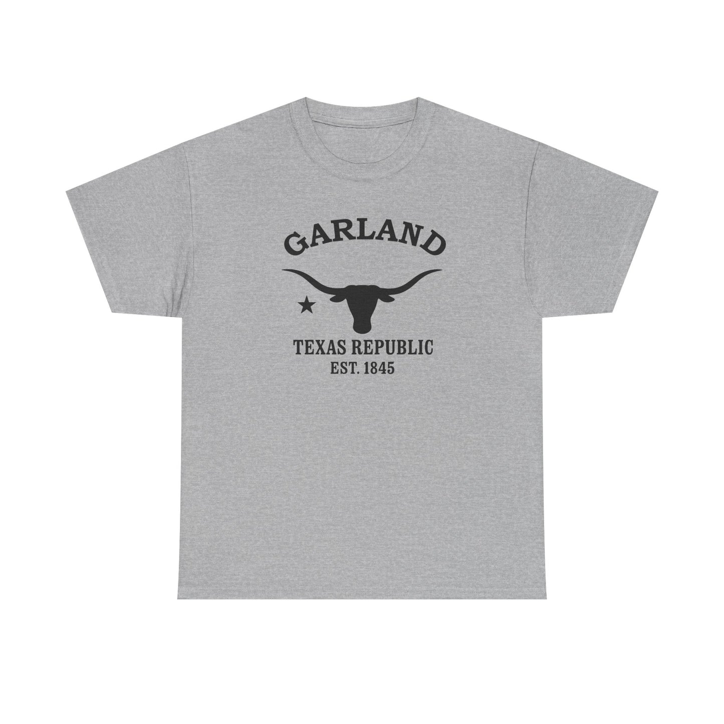 Garland Texas Vintage Retro Unisex Heavy Cotton Tee - Black Logo