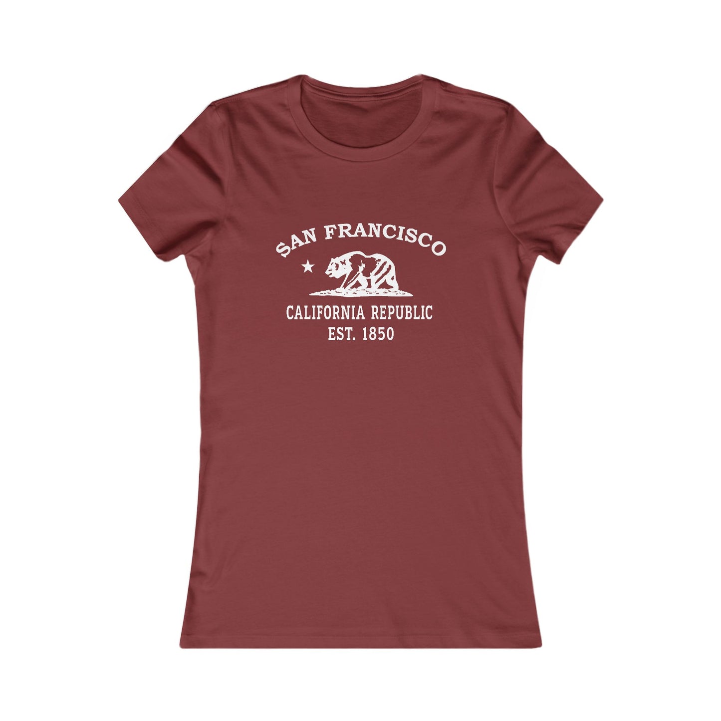San Francisco California Vintage Retro Womens Fitted Ringspun Cotton Tee - White Logo