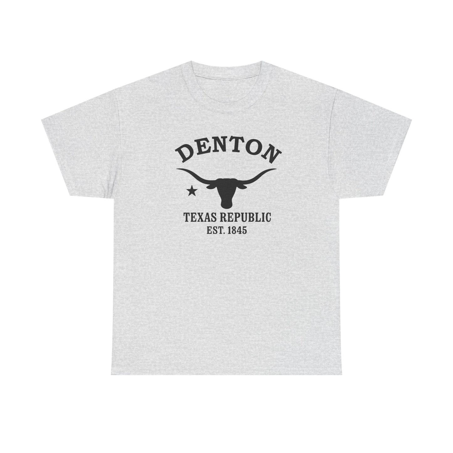 Denton Texas Vintage Retro Unisex Heavy Cotton Tee - Black Logo