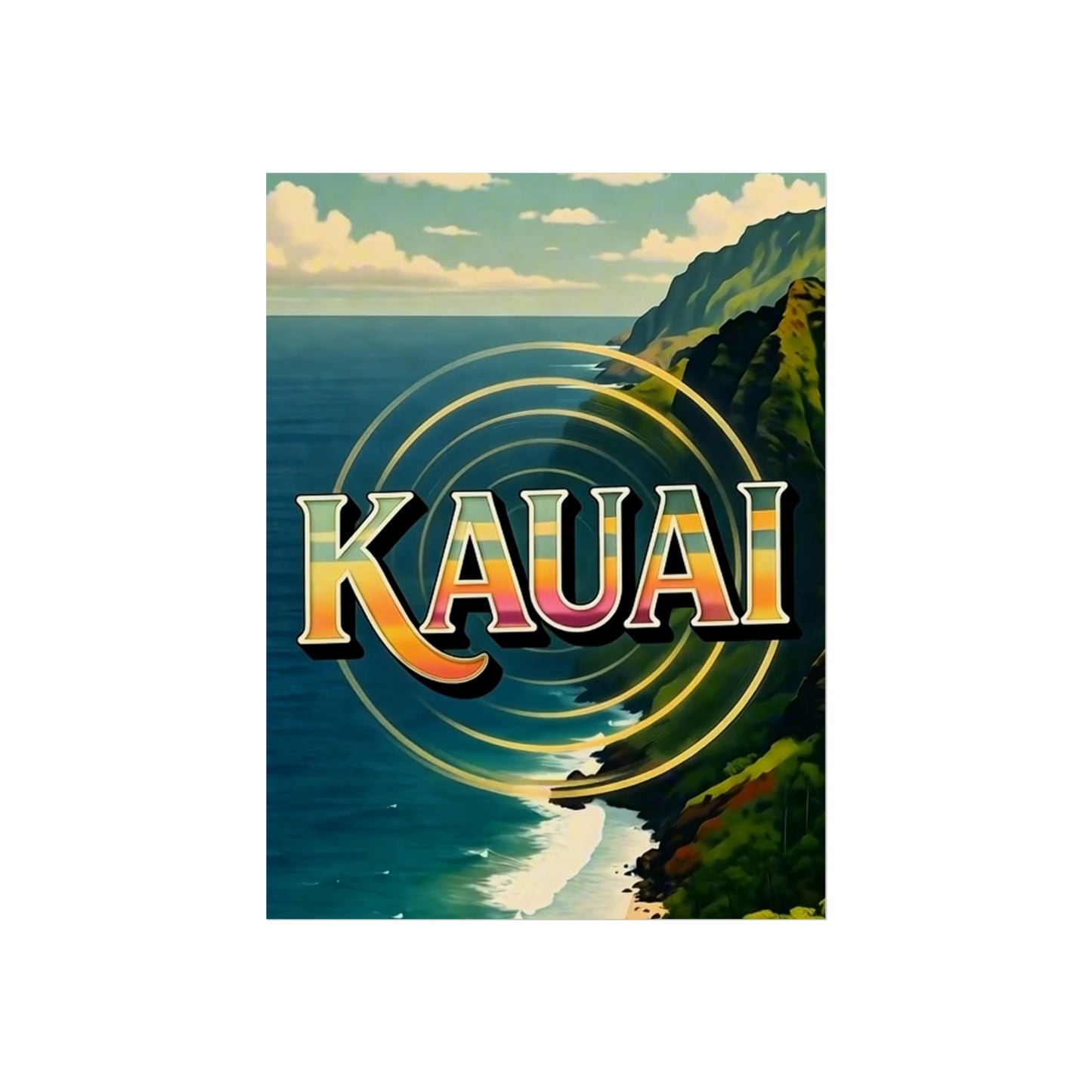 Kauai Hawaii Vintage Retro Giclée Print Art Series Poster
