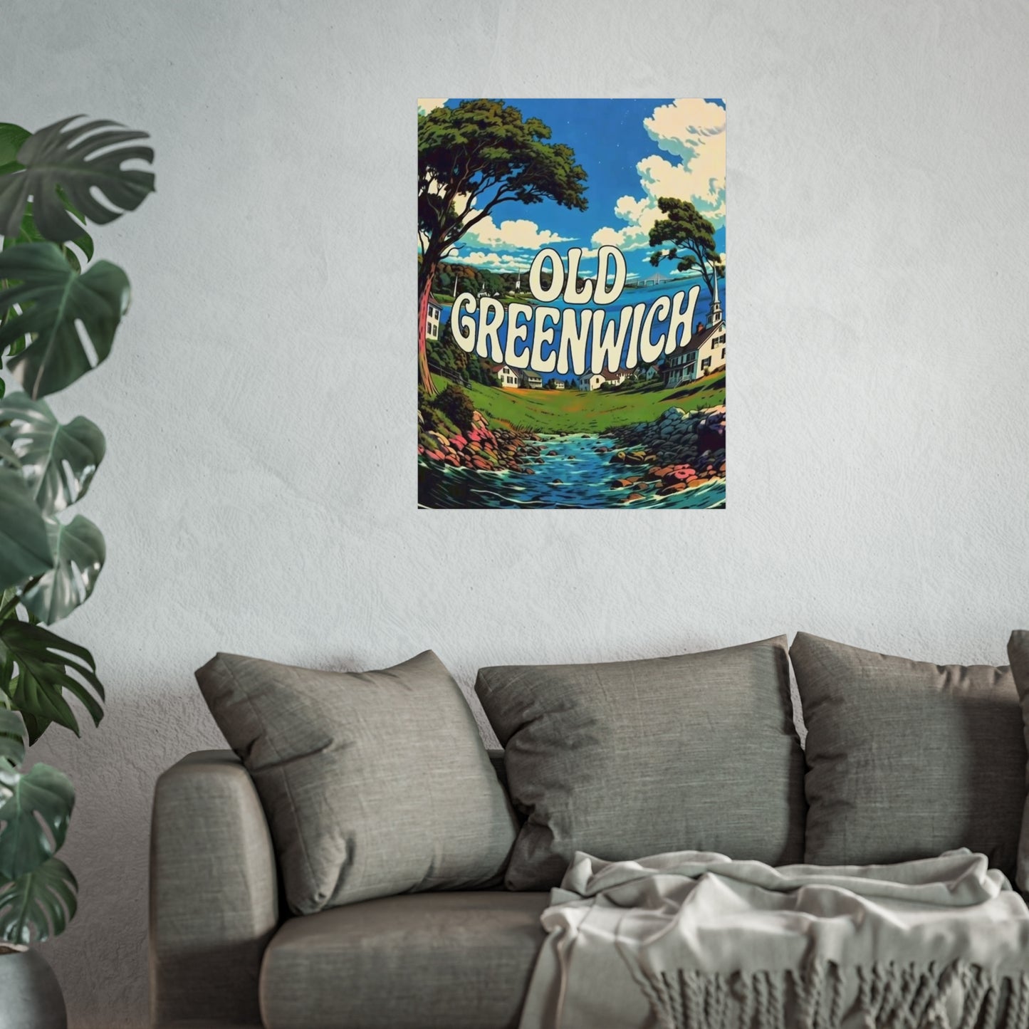 Old Greenwich Connecticut Vintage Retro Giclée Print Art Series Poster