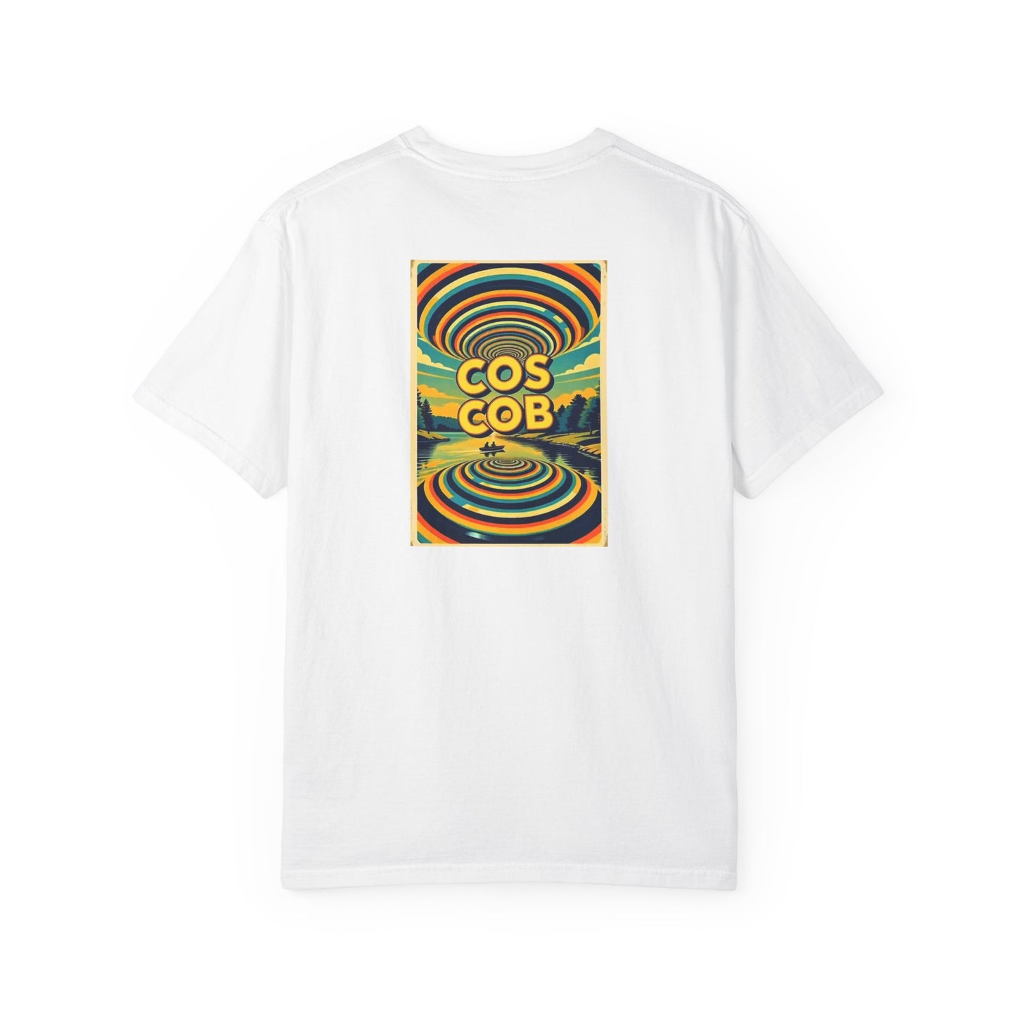 Cos Cob Connecticut Vintage Retro Back Printed Art Series Cotton Tee - Black Logo