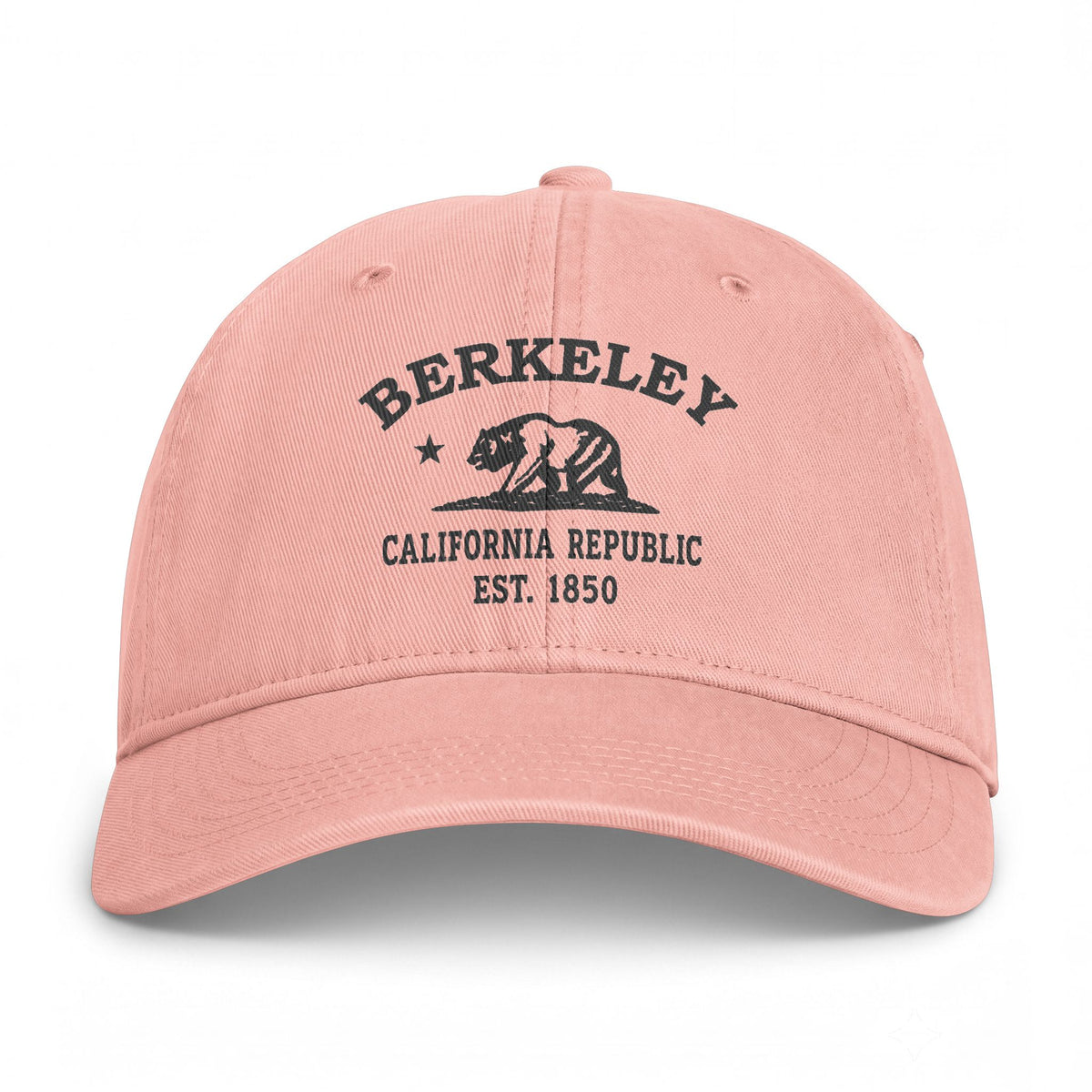 Berkeley California Distressed Cotton Cap - Charcoal Print Logo