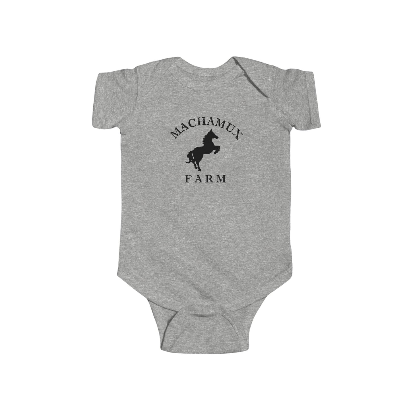 Machamux Farm Cotton Jersey Baby Bodysuit - Black Logo