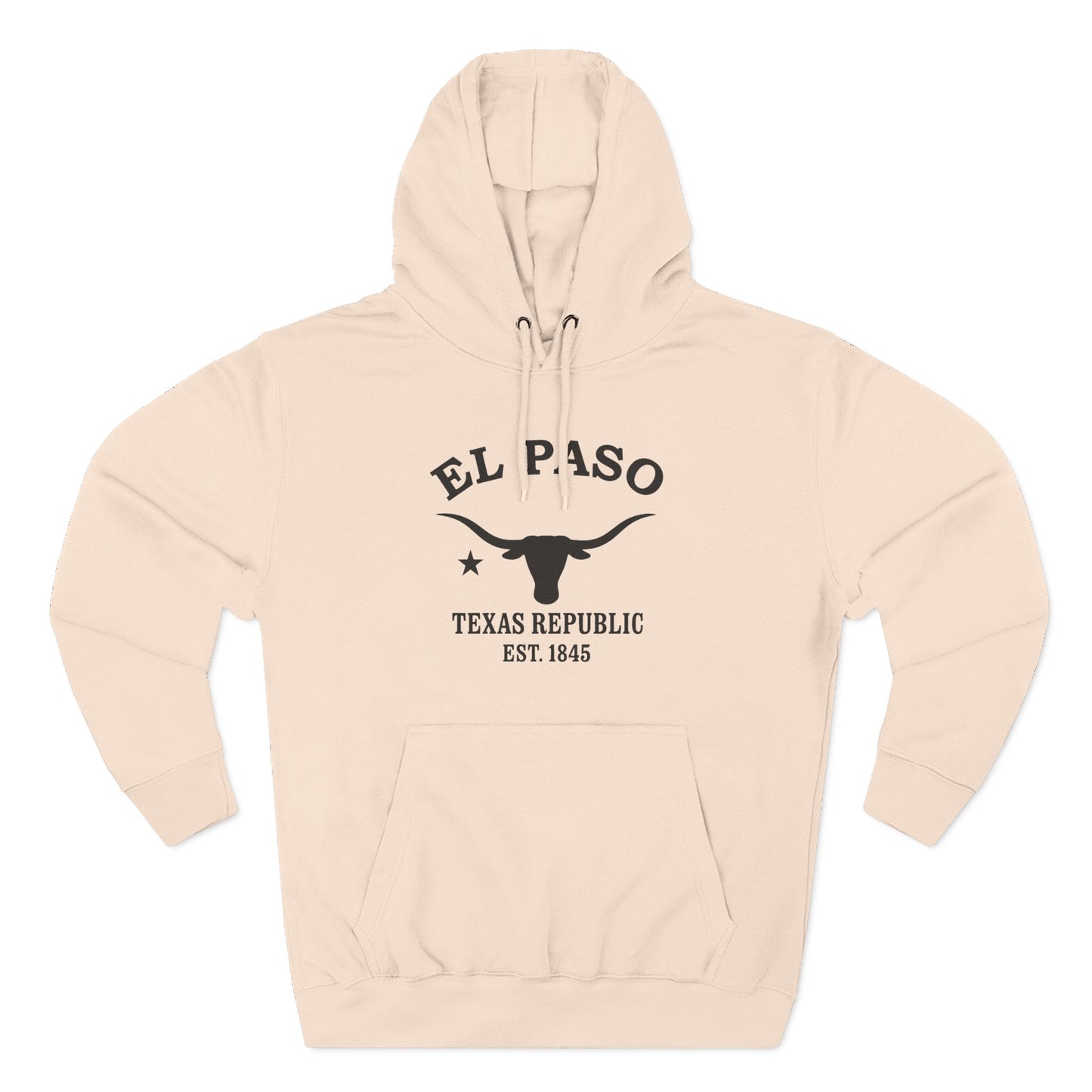 El Paso Texas Vintage Retro Unisex Heavy Cotton Hoodie - Black Logo