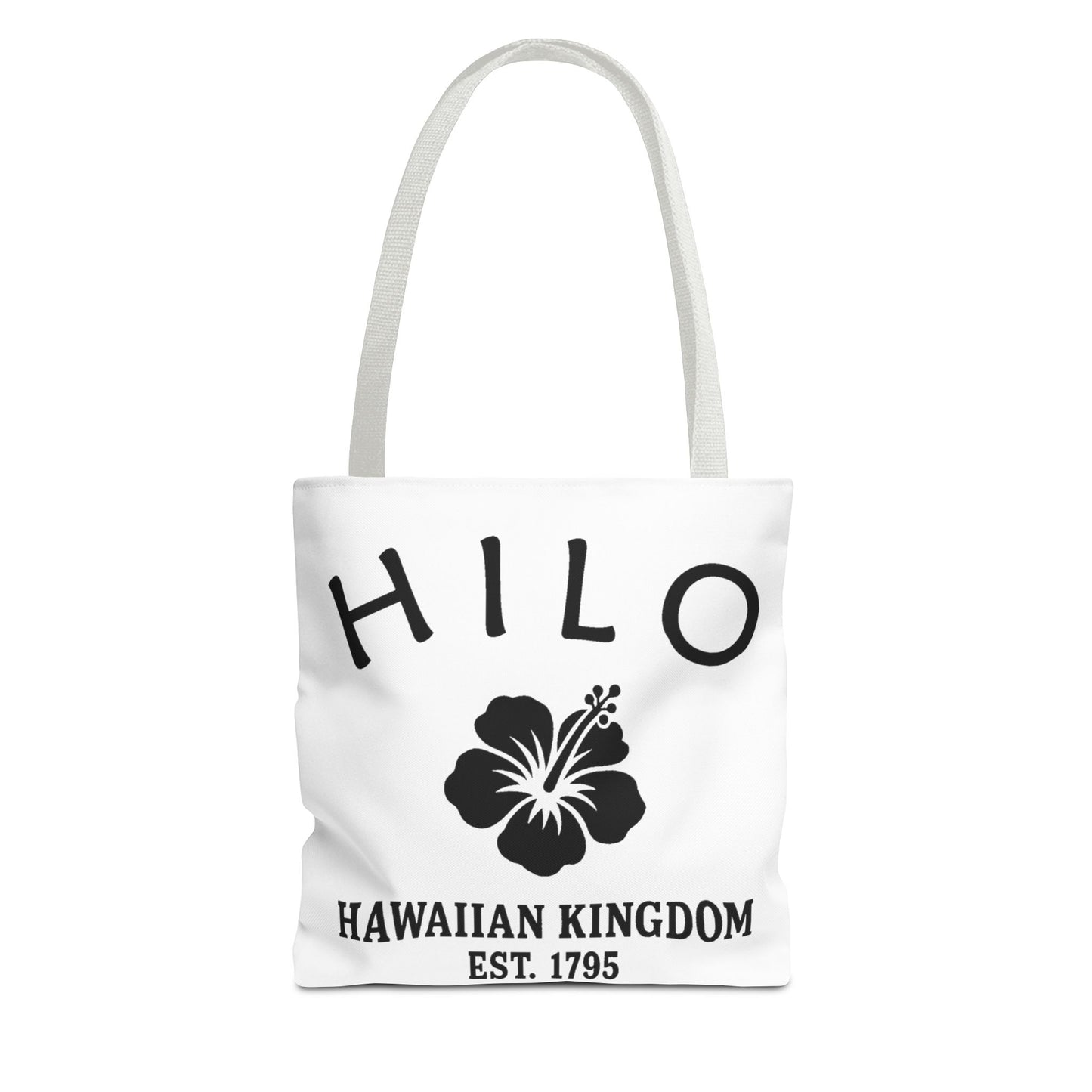 Hilo Hawaii Vintage Retro Light Canvas Tote - Black Logo
