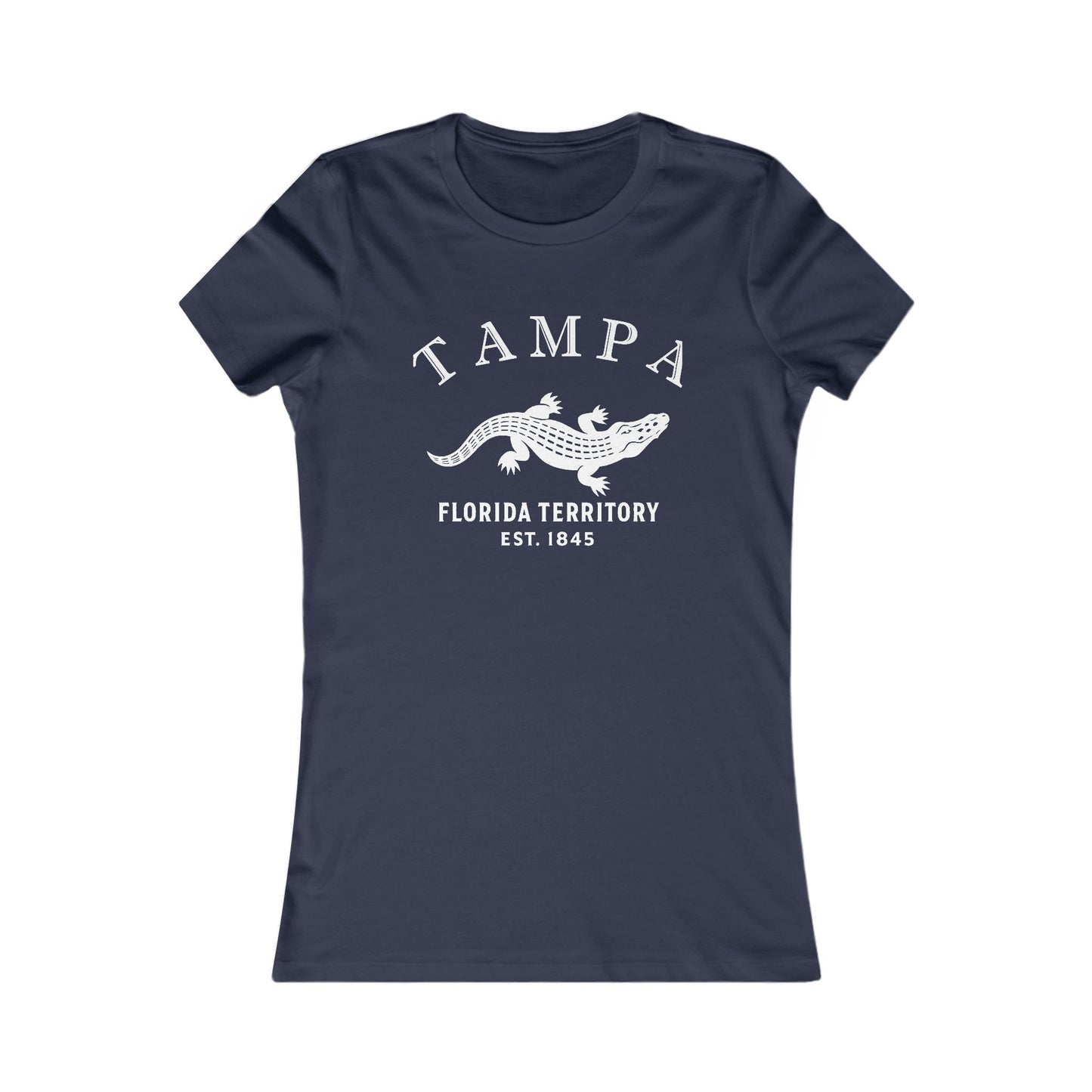 Tampa Florida Vintage Retro Womens Fitted Ringspun Cotton Tee - White Logo