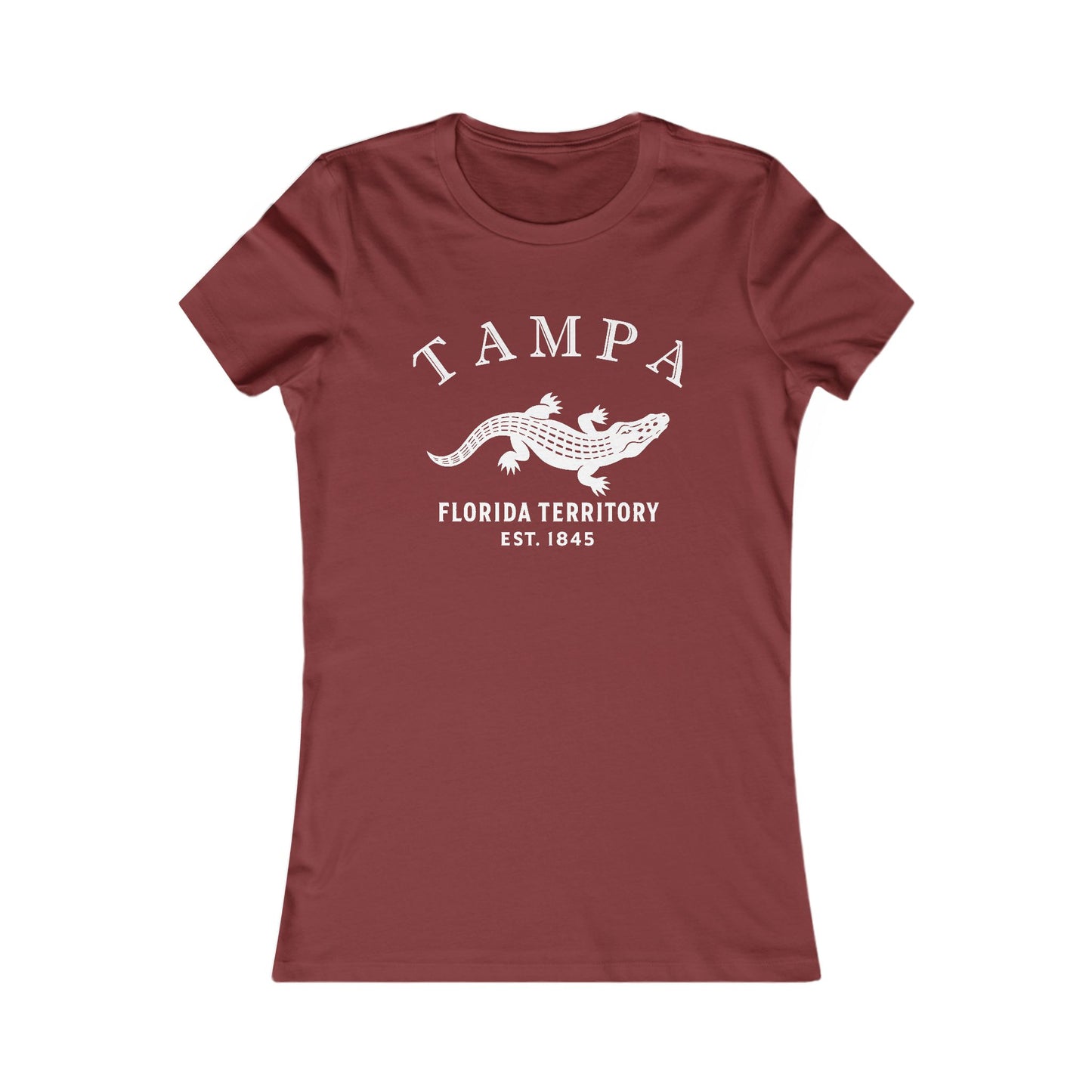 Tampa Florida Vintage Retro Womens Fitted Ringspun Cotton Tee - White Logo