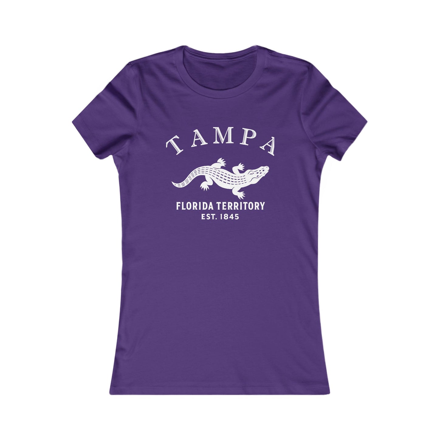 Tampa Florida Vintage Retro Womens Fitted Ringspun Cotton Tee - White Logo