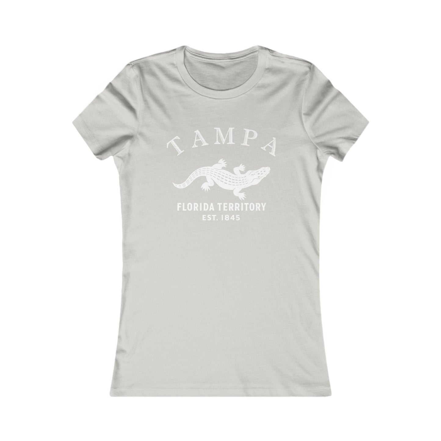 Tampa Florida Vintage Retro Womens Fitted Ringspun Cotton Tee - White Logo