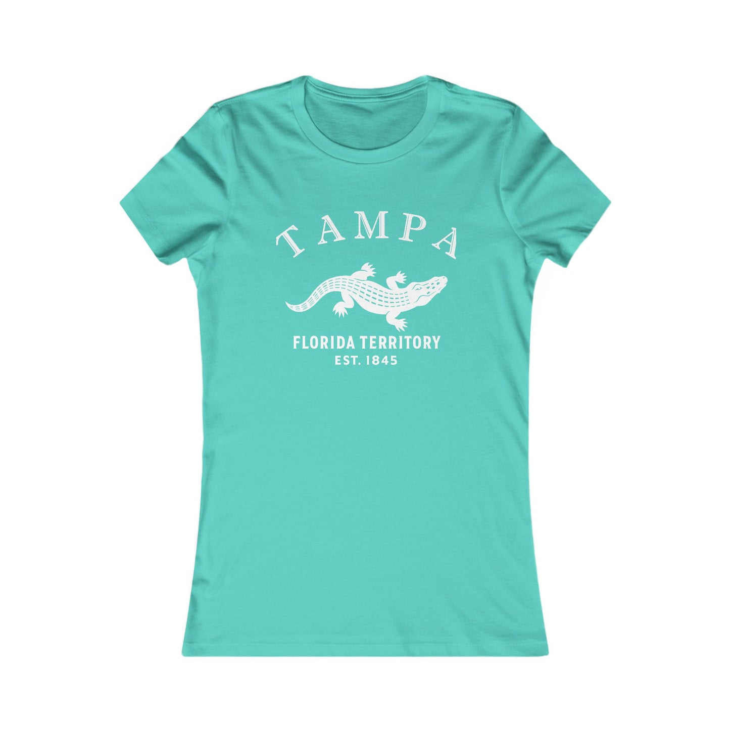 Tampa Florida Vintage Retro Womens Fitted Ringspun Cotton Tee - White Logo
