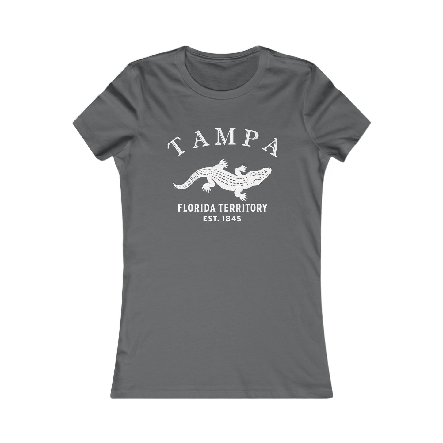 Tampa Florida Vintage Retro Womens Fitted Ringspun Cotton Tee - White Logo