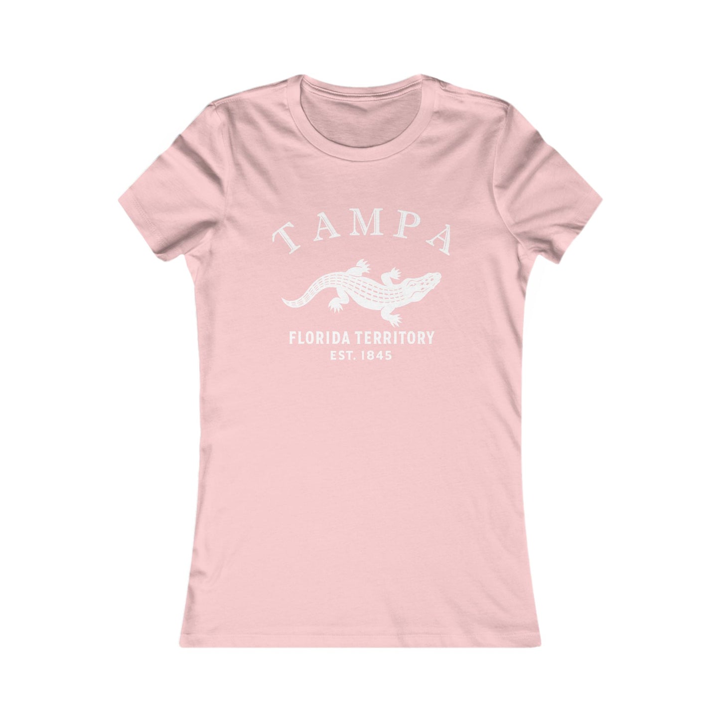 Tampa Florida Vintage Retro Womens Fitted Ringspun Cotton Tee - White Logo
