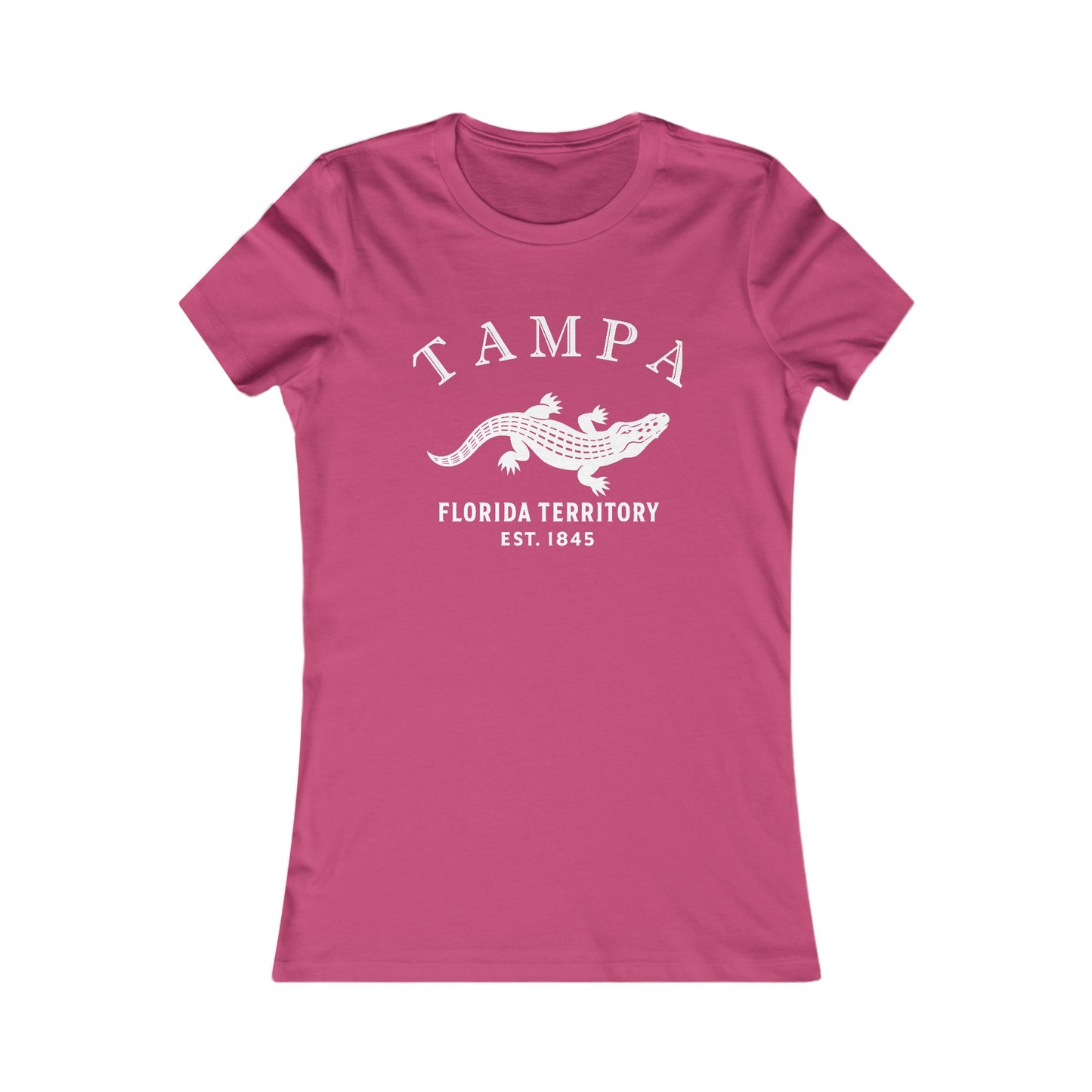 Tampa Florida Vintage Retro Womens Fitted Ringspun Cotton Tee - White Logo