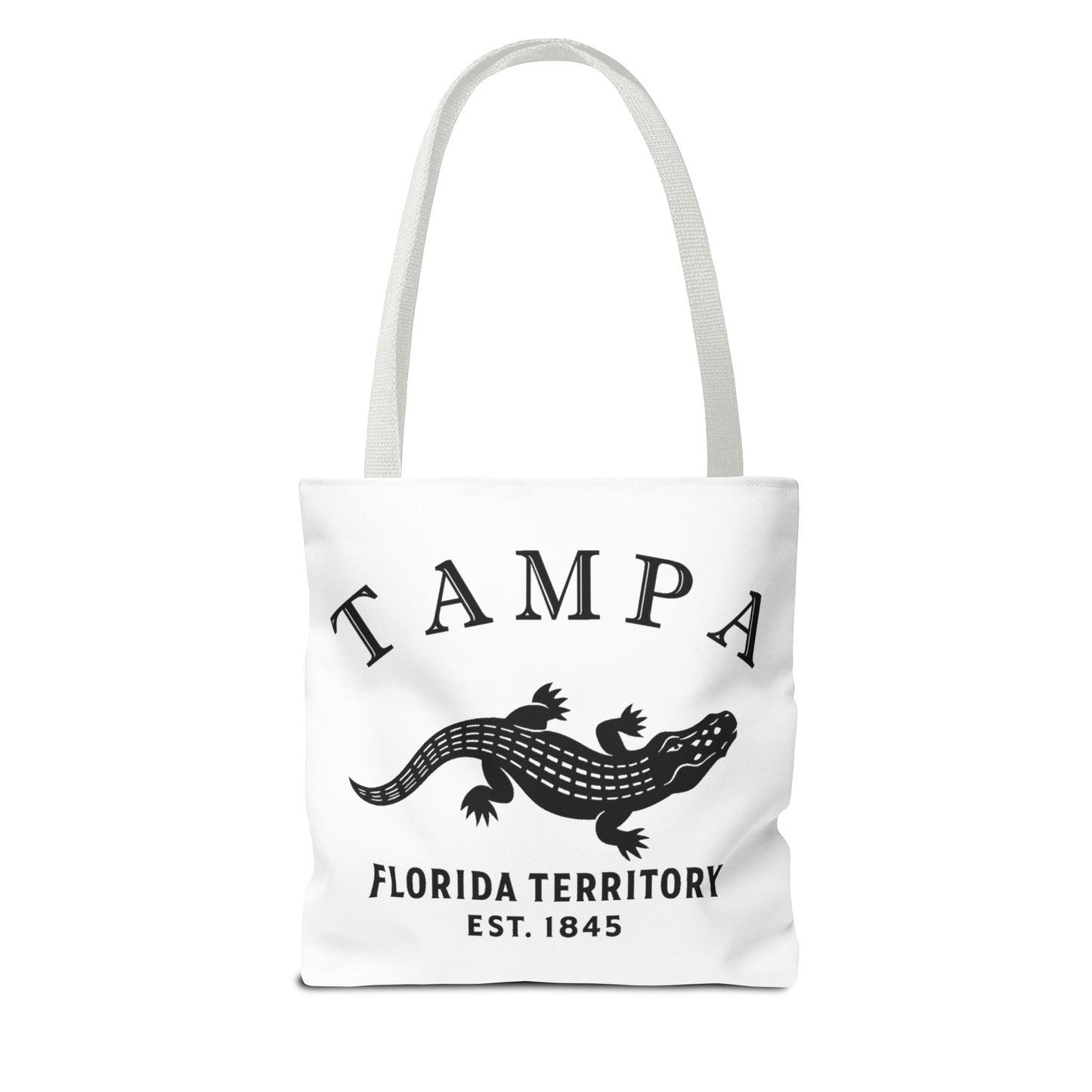 Tampa Florida Vintage Retro Light Canvas Tote - Black Logo