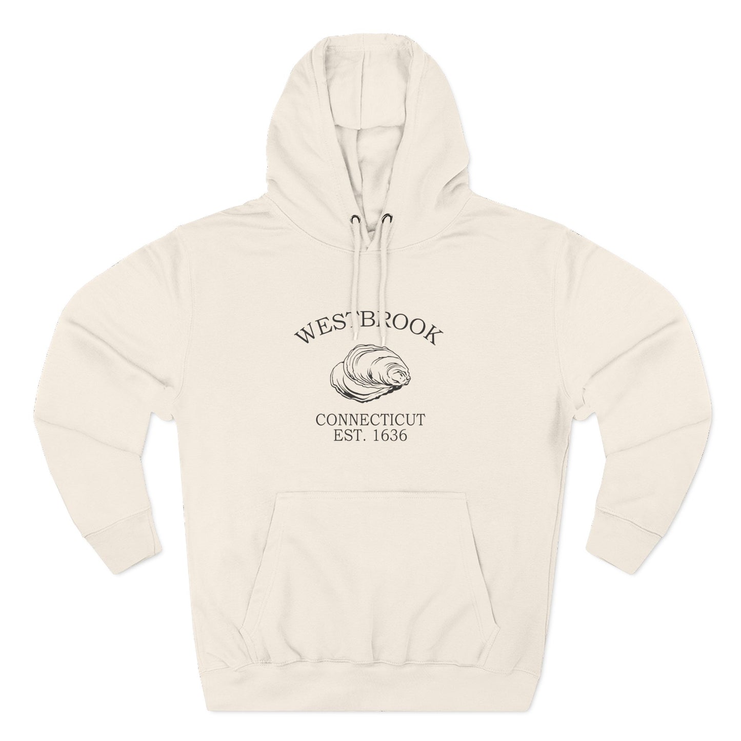 Westbrook Connecticut Vintage Retro Unisex Heavy Cotton Hoodie - Black Logo