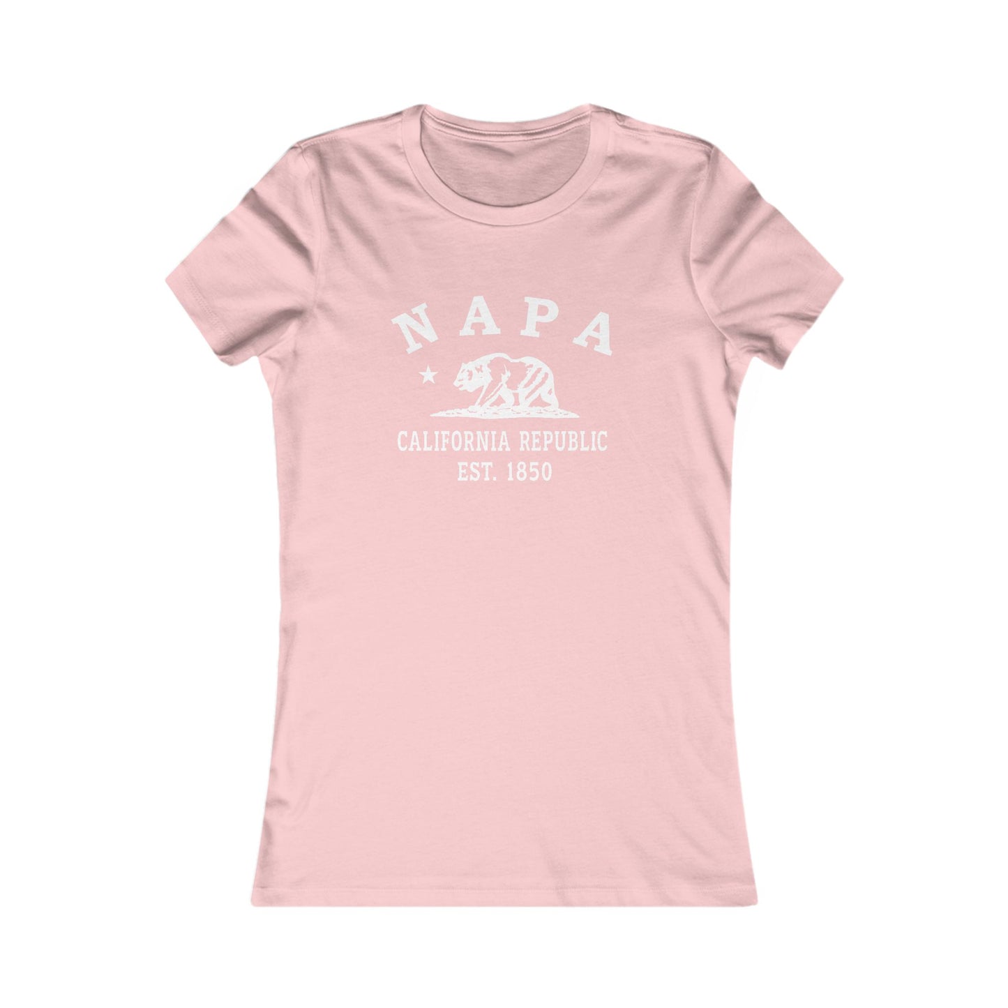 Napa California Vintage Retro Womens Fitted Ringspun Cotton Tee - White Logo