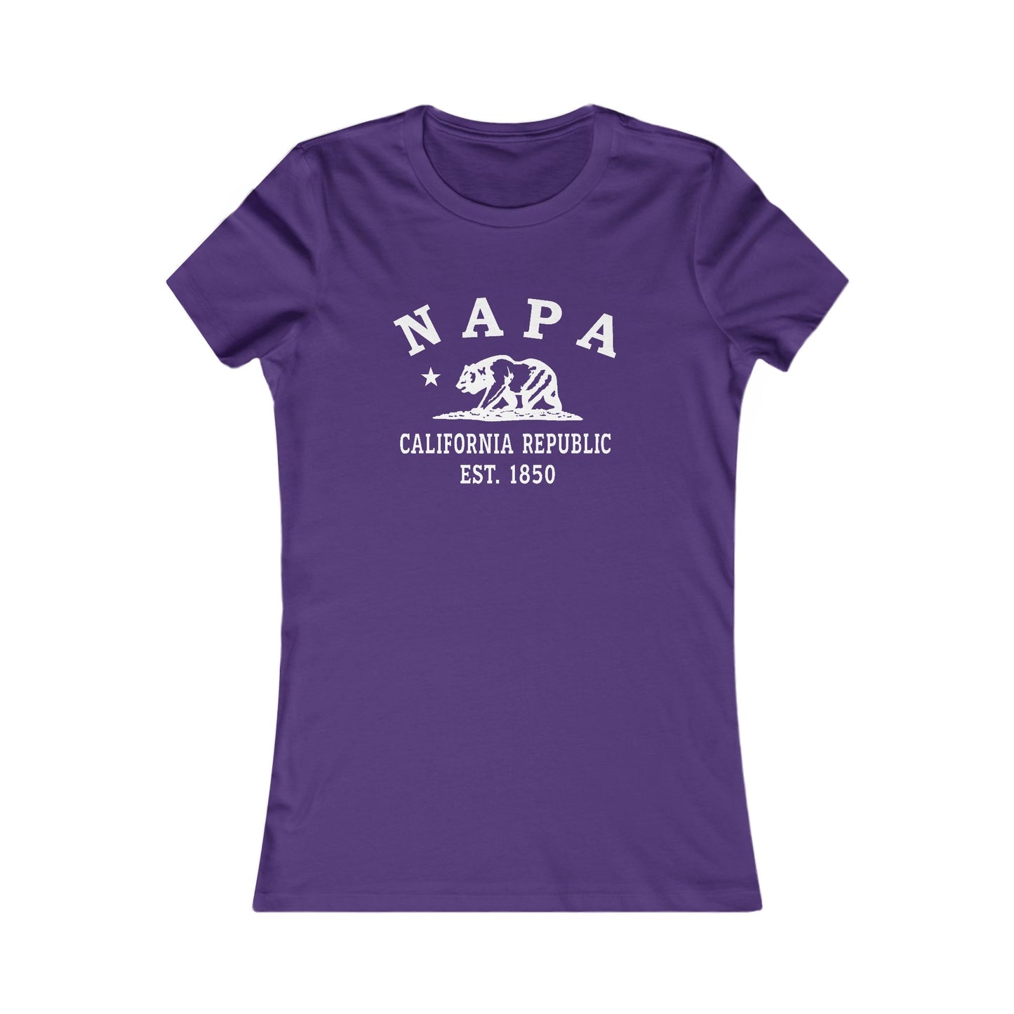 Napa California Vintage Retro Womens Fitted Ringspun Cotton Tee - White Logo