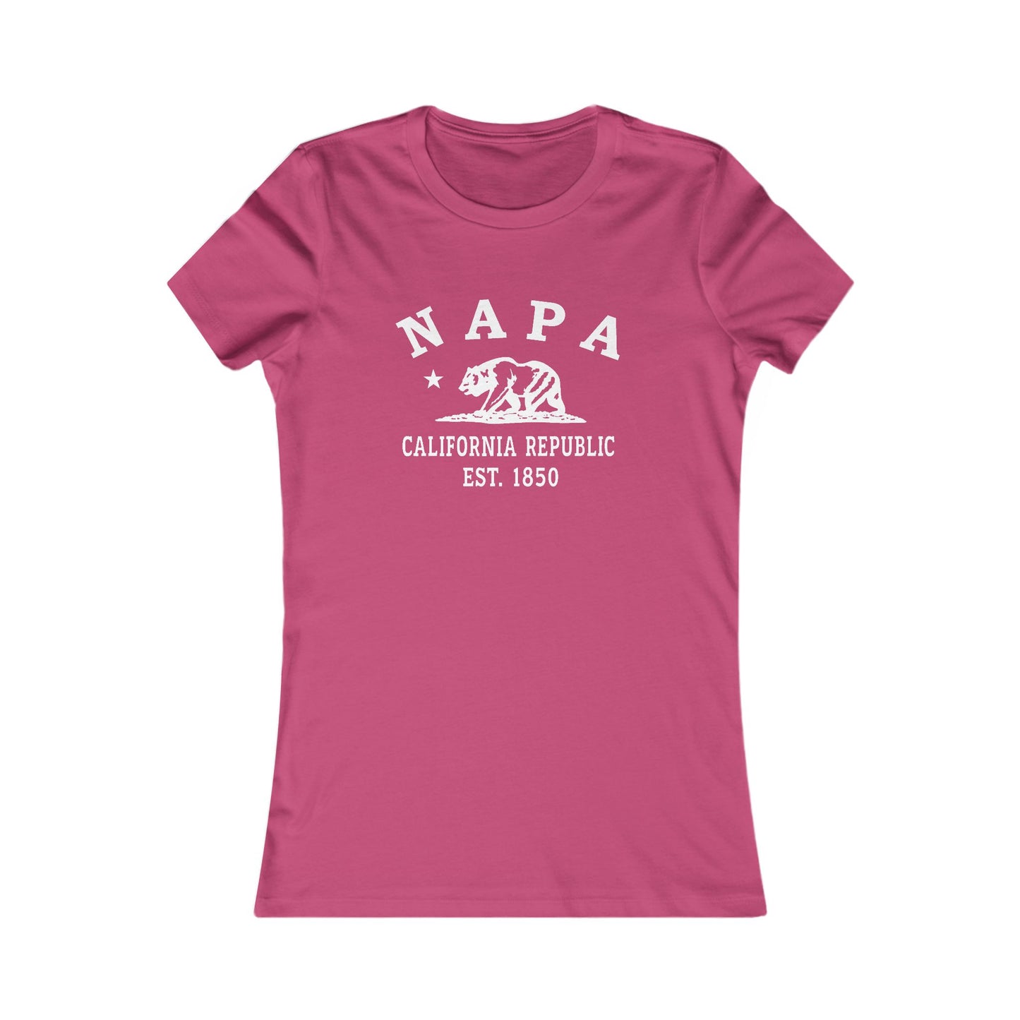 Napa California Vintage Retro Womens Fitted Ringspun Cotton Tee - White Logo