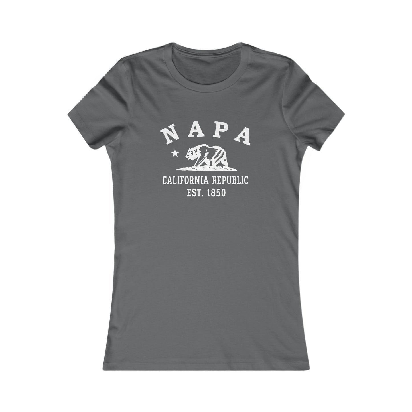 Napa California Vintage Retro Womens Fitted Ringspun Cotton Tee - White Logo