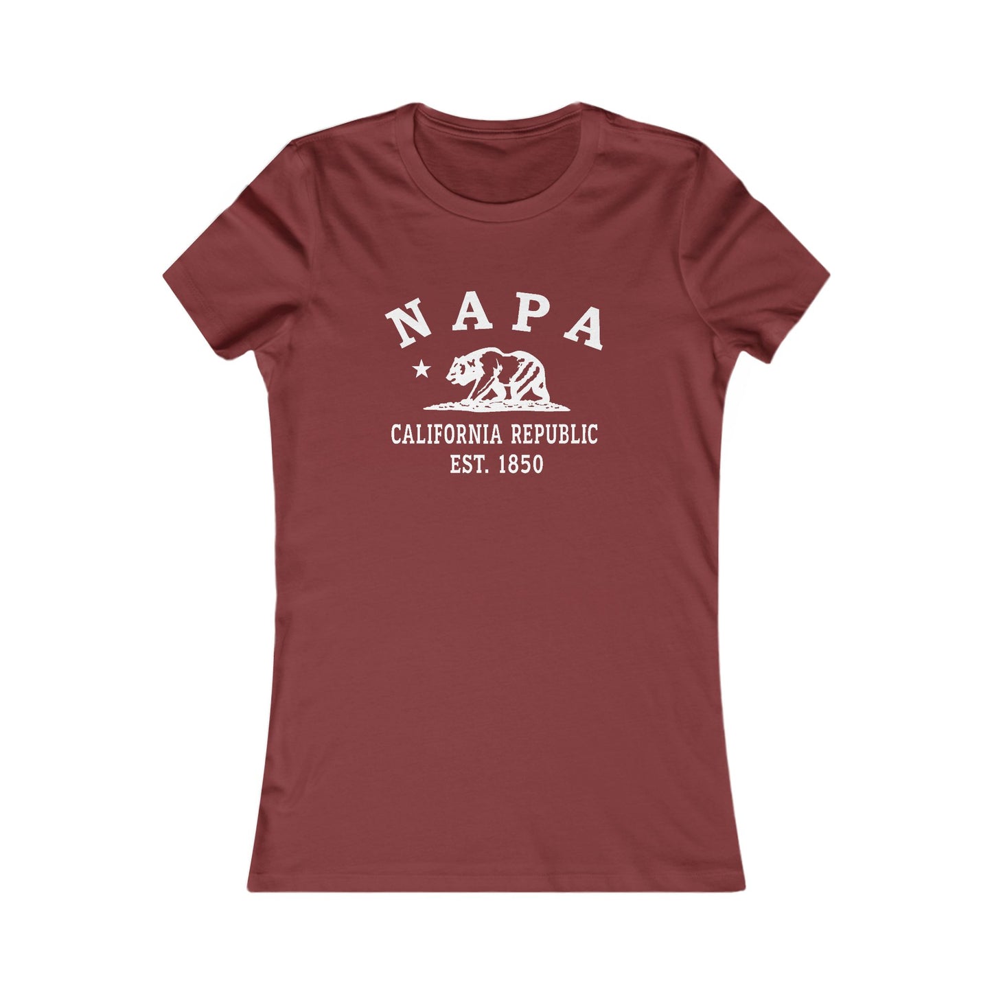 Napa California Vintage Retro Womens Fitted Ringspun Cotton Tee - White Logo