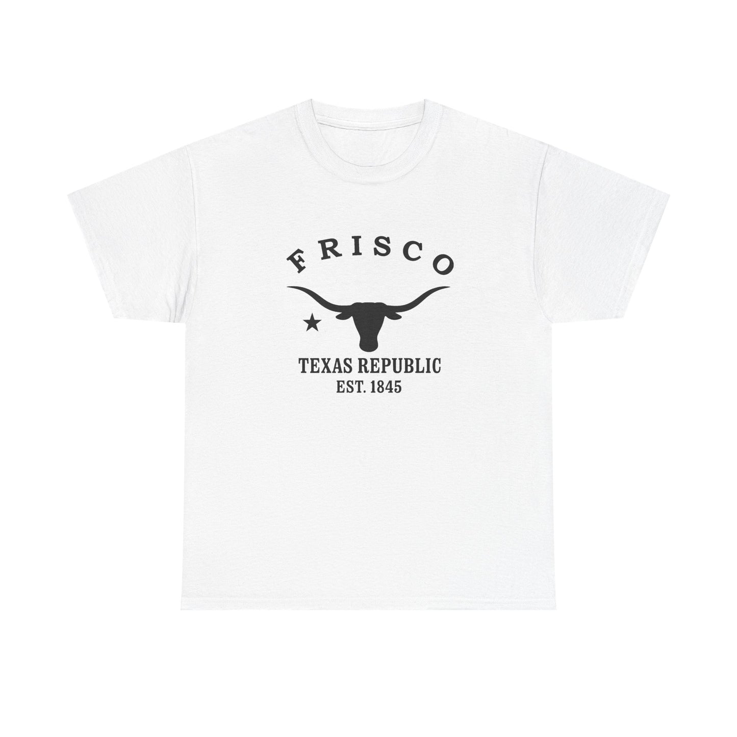 Frisco Texas Vintage Retro Unisex Heavy Cotton Tee - Black Logo
