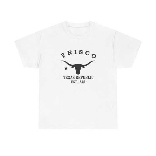 Frisco Texas Vintage Retro Unisex Heavy Cotton Tee - Black Logo