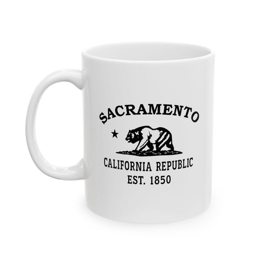 Sacramento California Vintage Retro Ceramic Mug - Black Logo