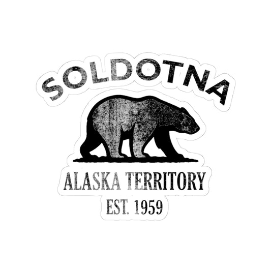 Soldotna Alaska Vintage Retro Vinyl Sticker - Black Logo