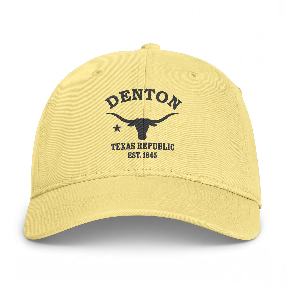 Denton Texas Distressed Cotton Cap - Charcoal Print Logo