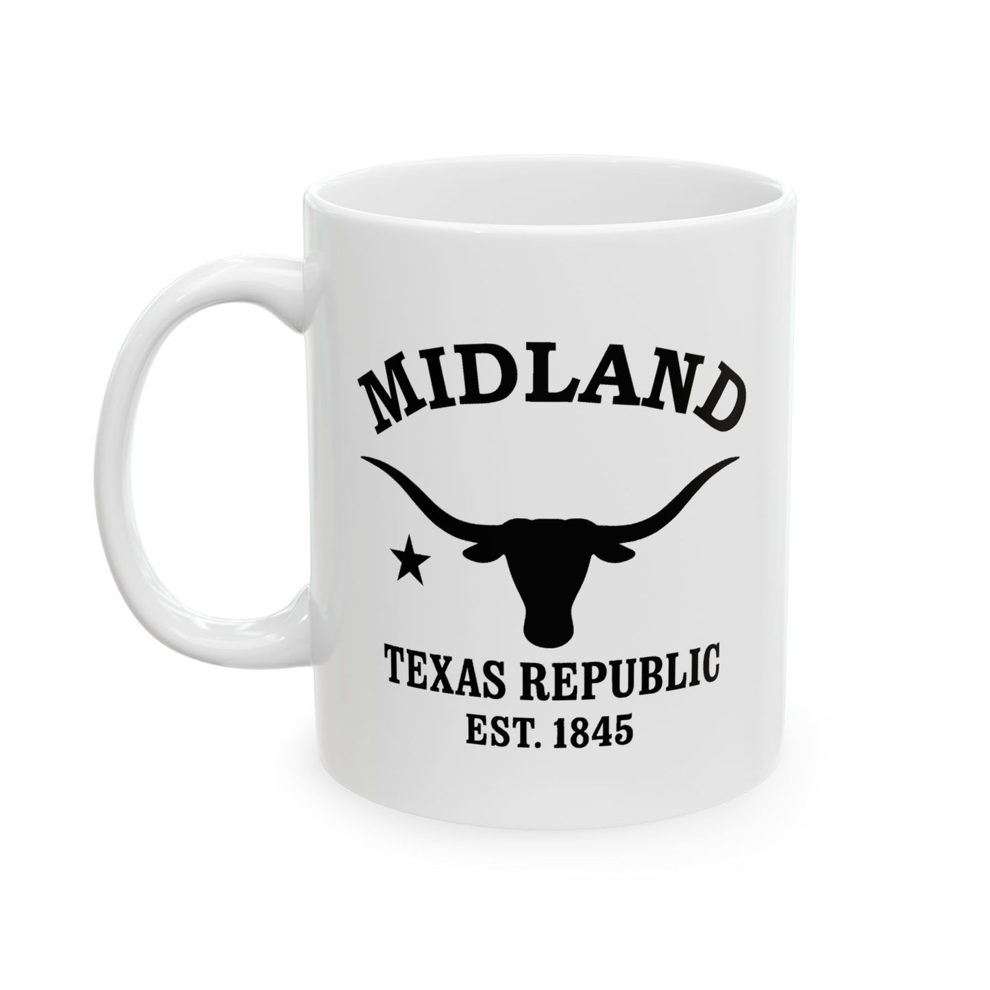 Midland Texas Vintage Retro Ceramic Mug - Black Logo