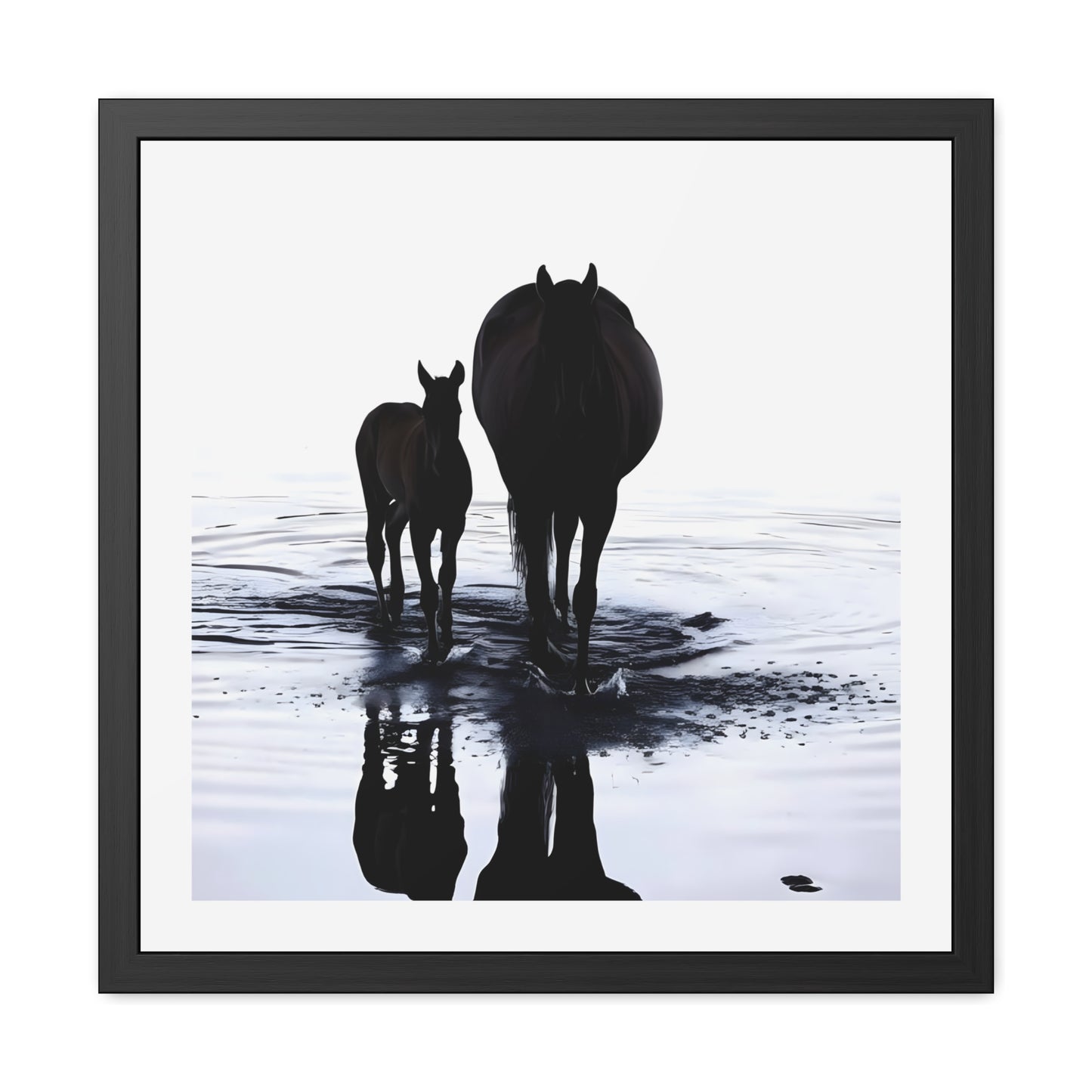 Mare and Foal - Tide & Light Series Framed Poster