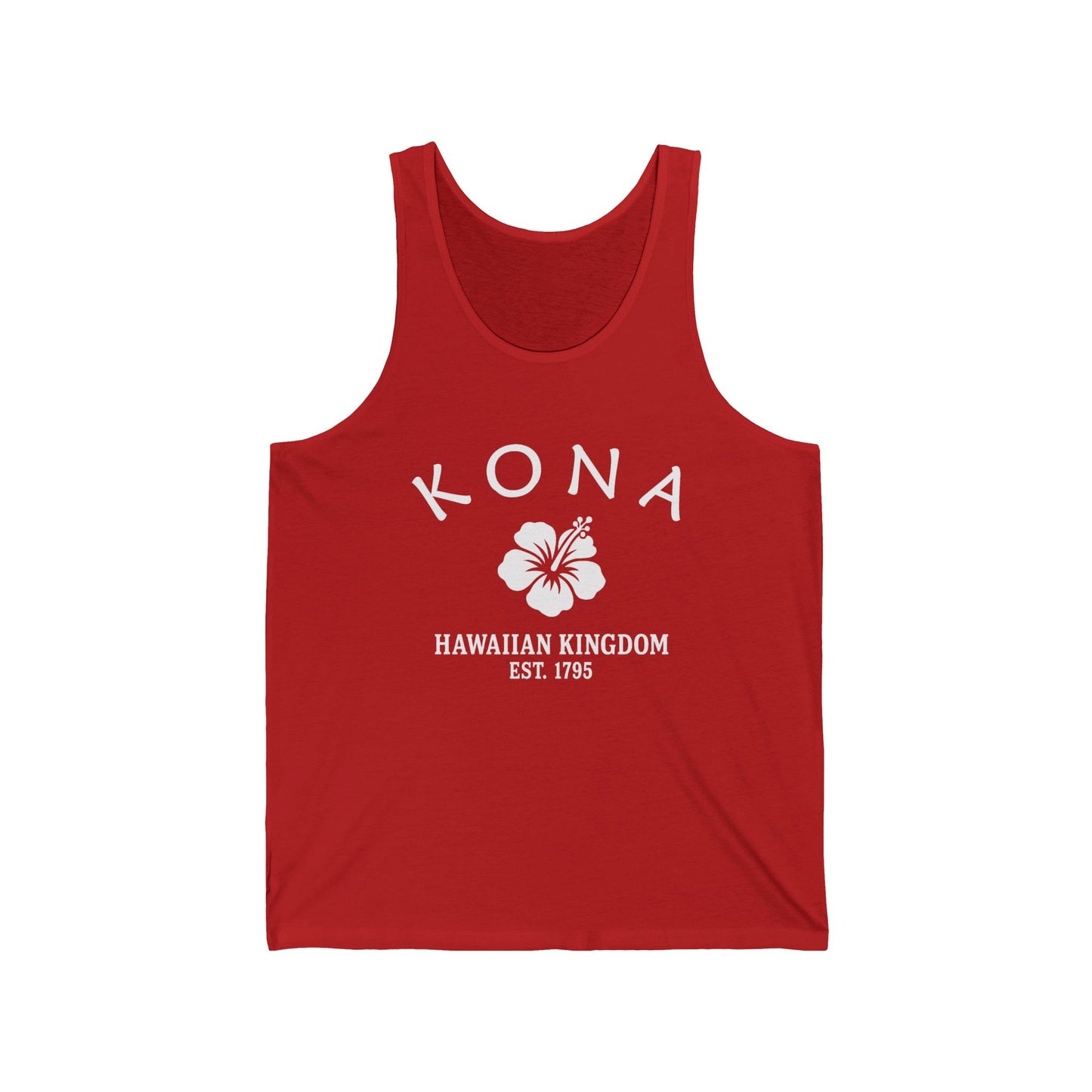 Kona Hawaii Unisex Cotton Jersey Tank Top - White Logo