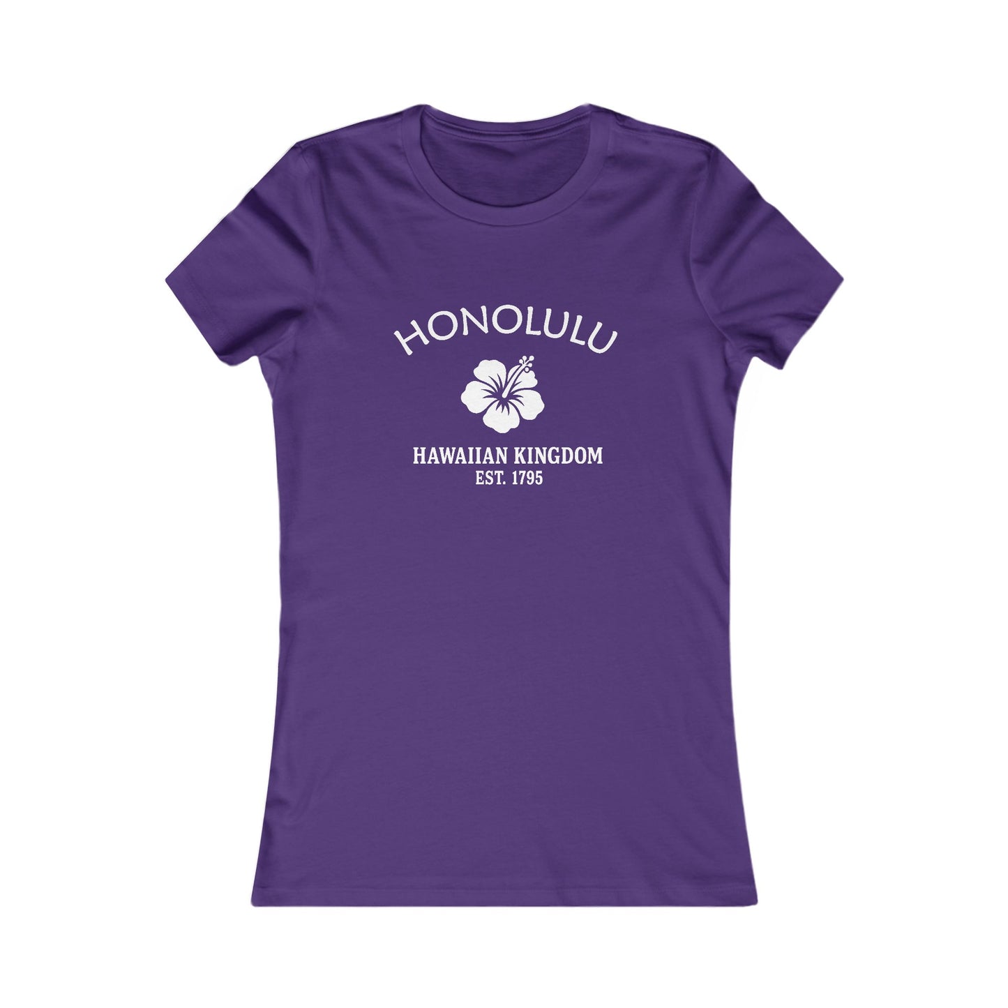 Honolulu Hawaii Vintage Retro Womens Fitted Ringspun Cotton Tee - White Logo