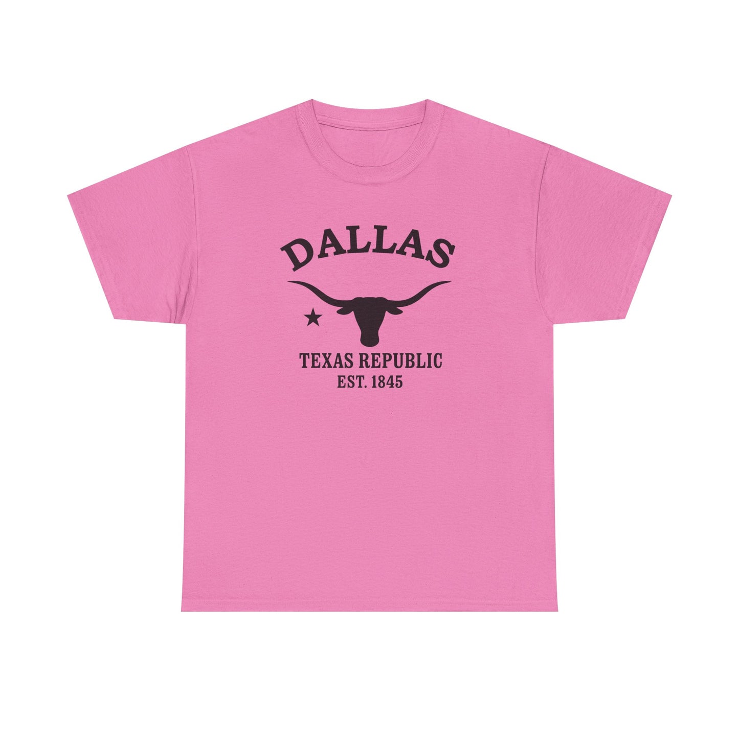 Dallas Texas Vintage Retro Unisex Heavy Cotton Tee - Black Logo