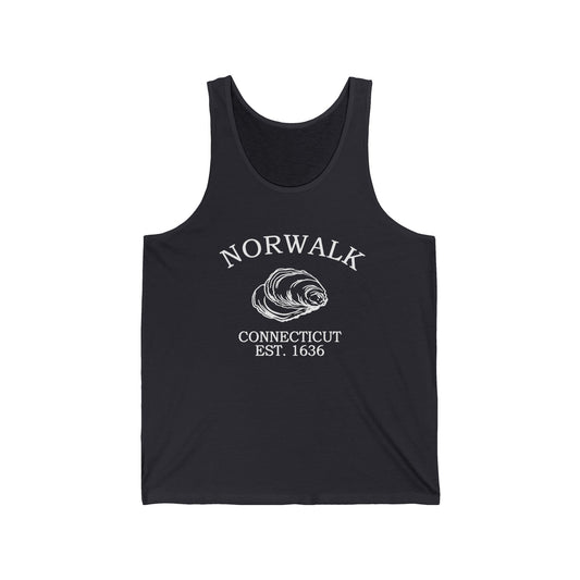 Norwalk Connecticut Vintage Retro Unisex Cotton Jersey Tank Top - White Logo