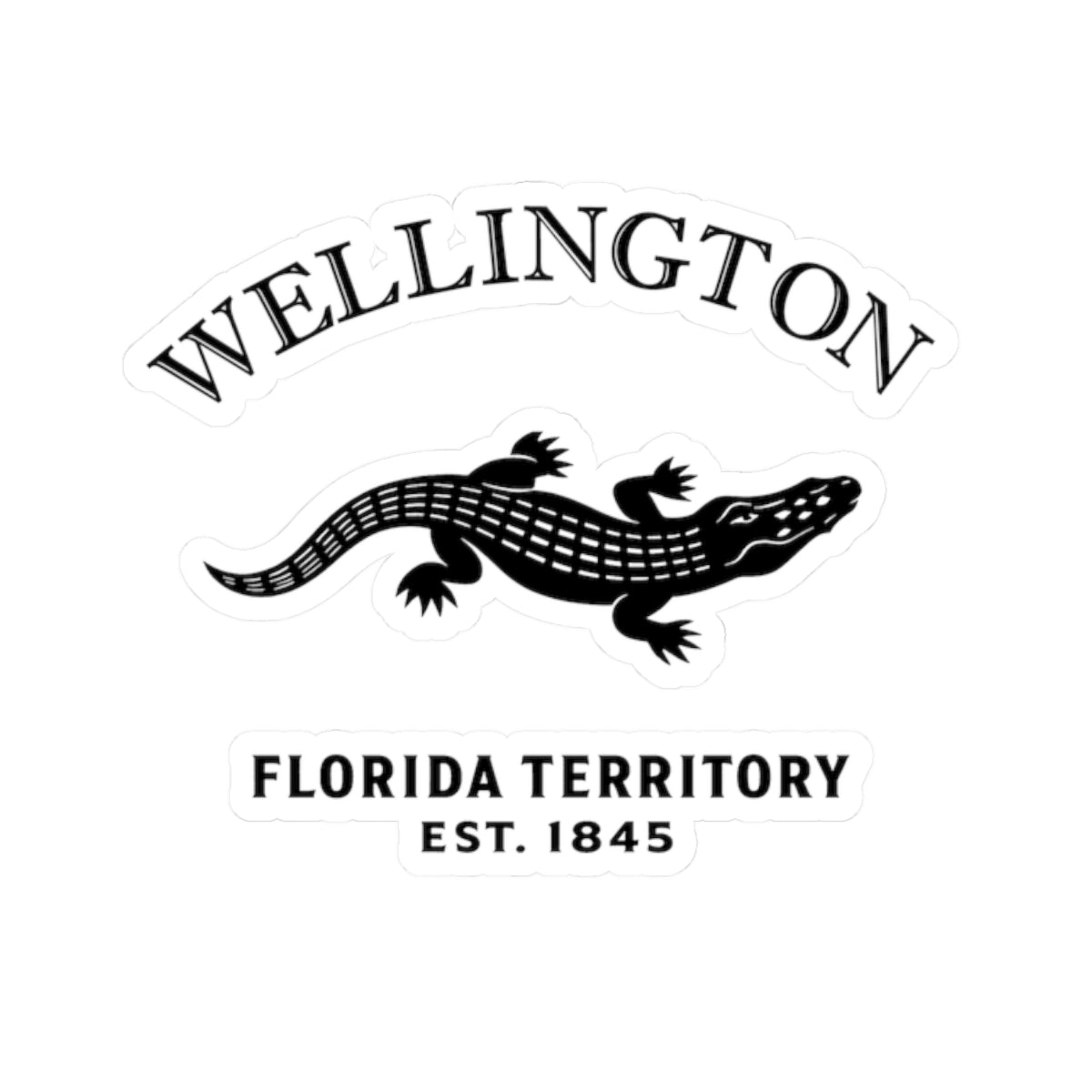 Wellington Florida Kiss-Cut Vintage Retro Vinyl Sticker - Black Logo