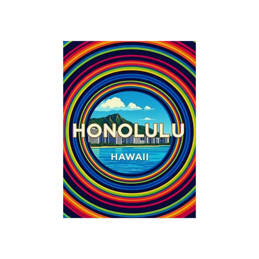 Honolulu Hawaii Vintage Retro Giclée Print Art Series Poster