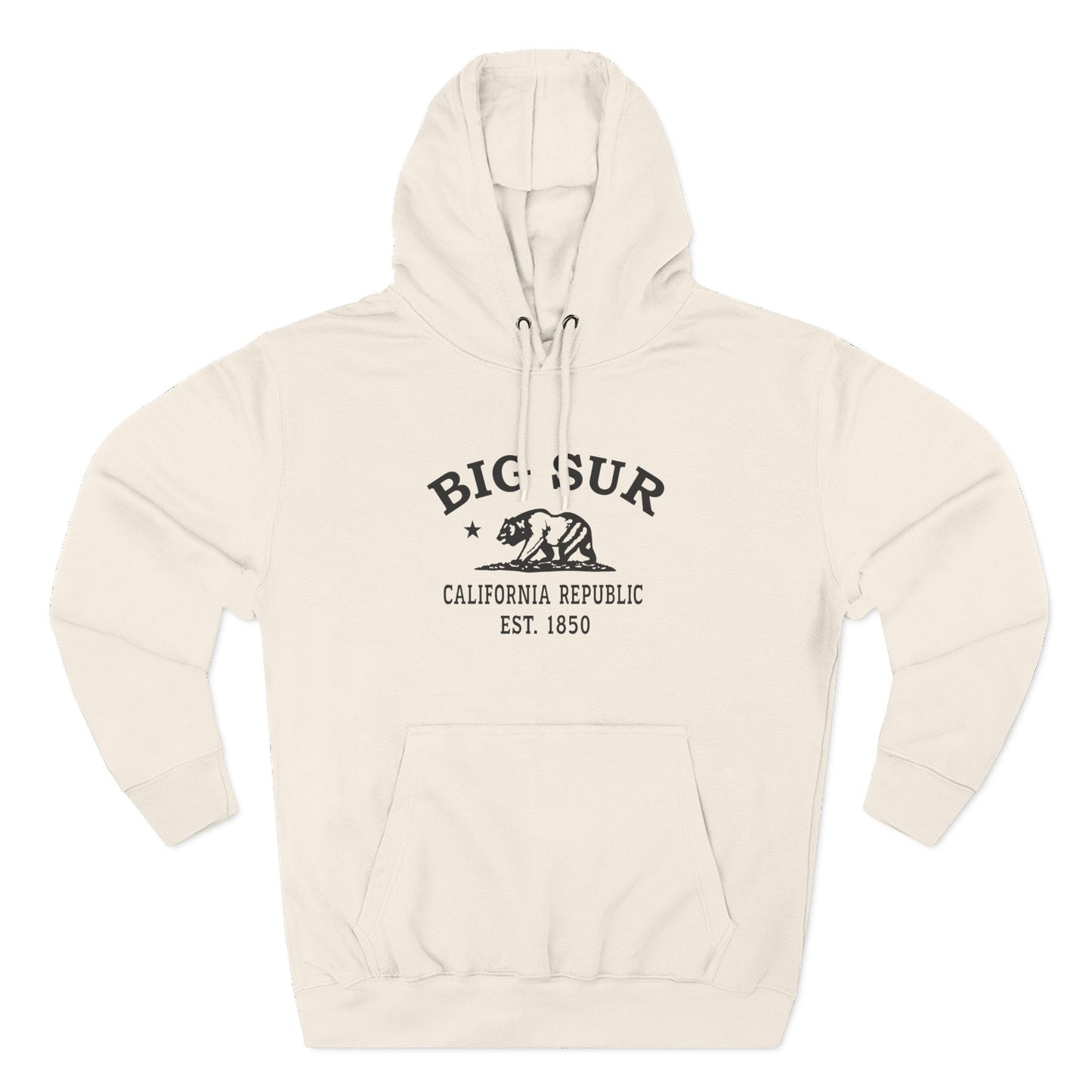 Big Sur California Vintage Retro Unisex Heavy Cotton Hoodie - Black Logo