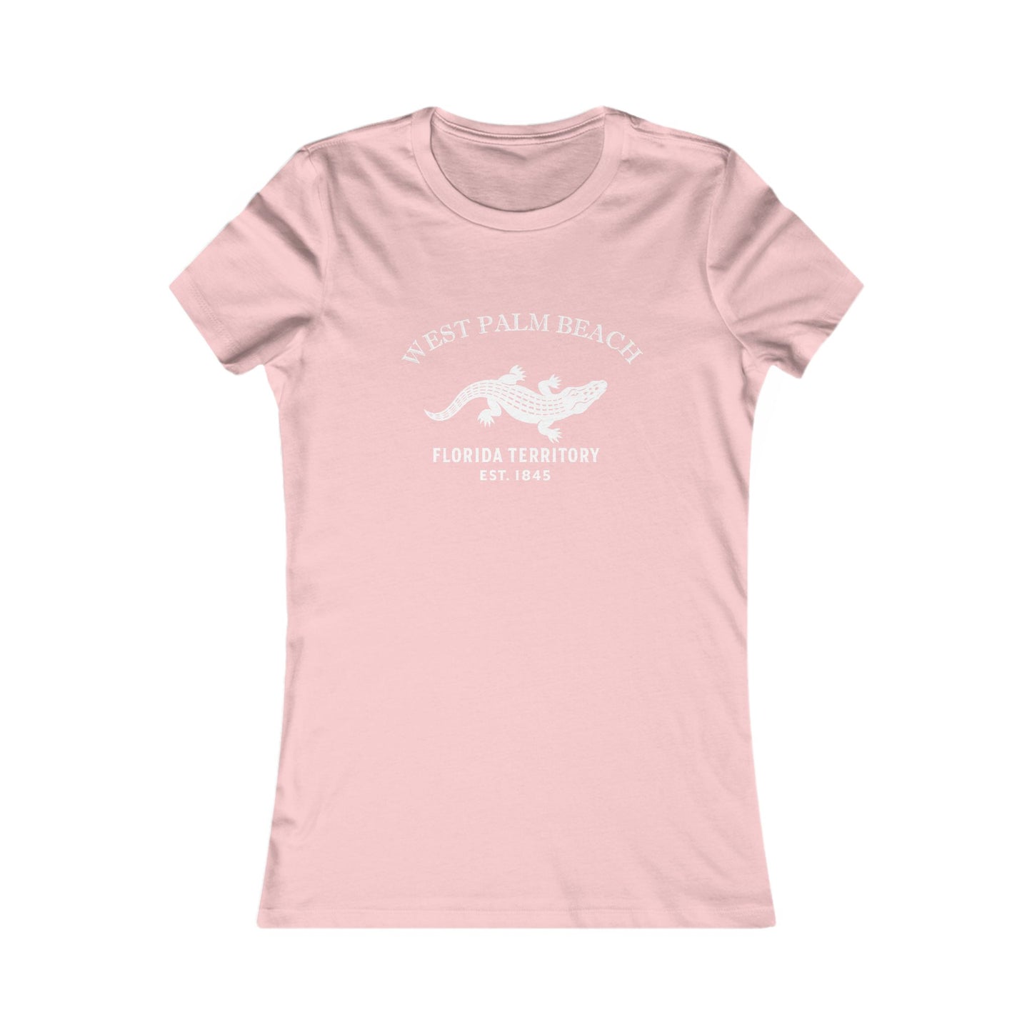 West Palm Beach Florida Vintage Retro Womens Fitted Ringspun Cotton Tee - White Logo