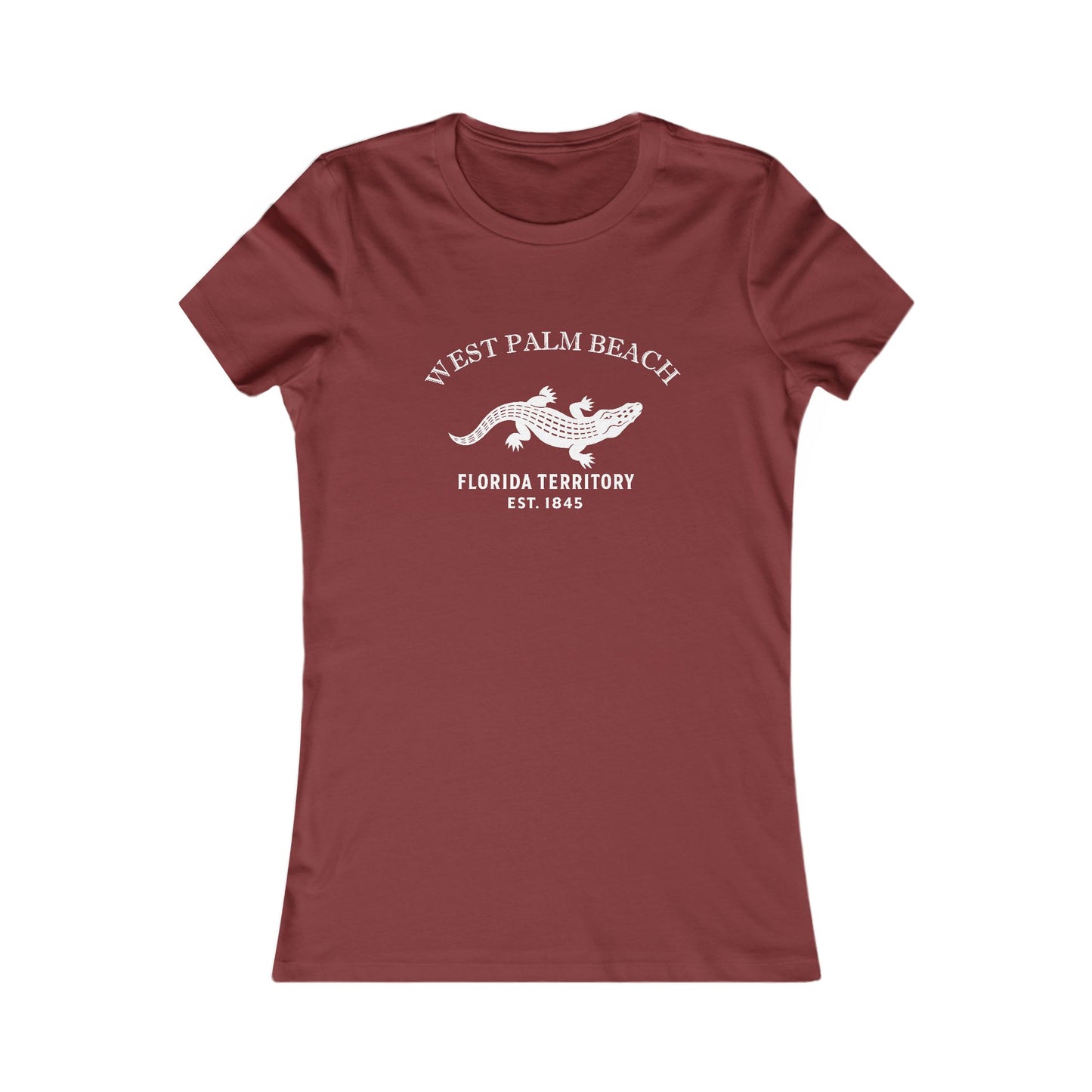 West Palm Beach Florida Vintage Retro Womens Fitted Ringspun Cotton Tee - White Logo