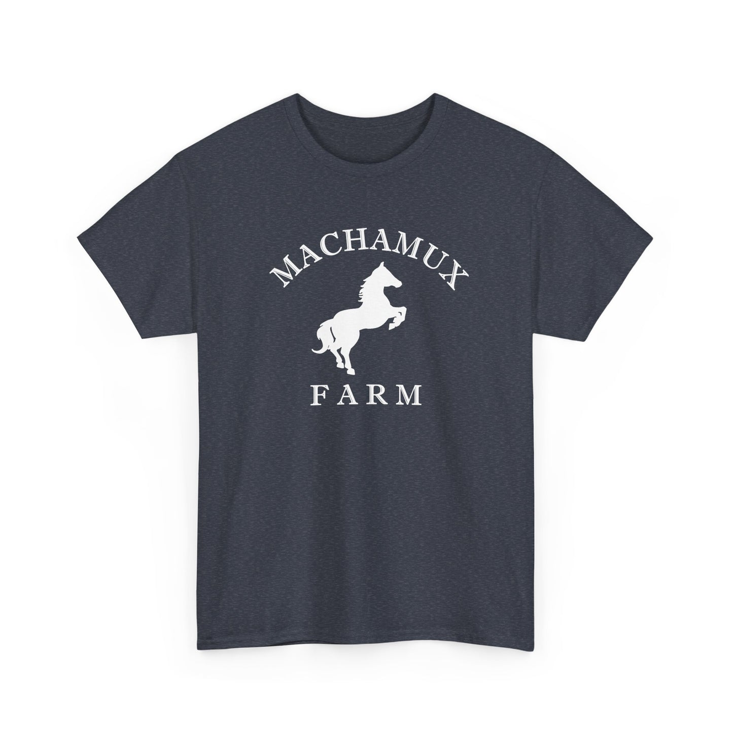 Machamux Farm Vintage Retro Unisex Heavy Cotton Tee - White Logo