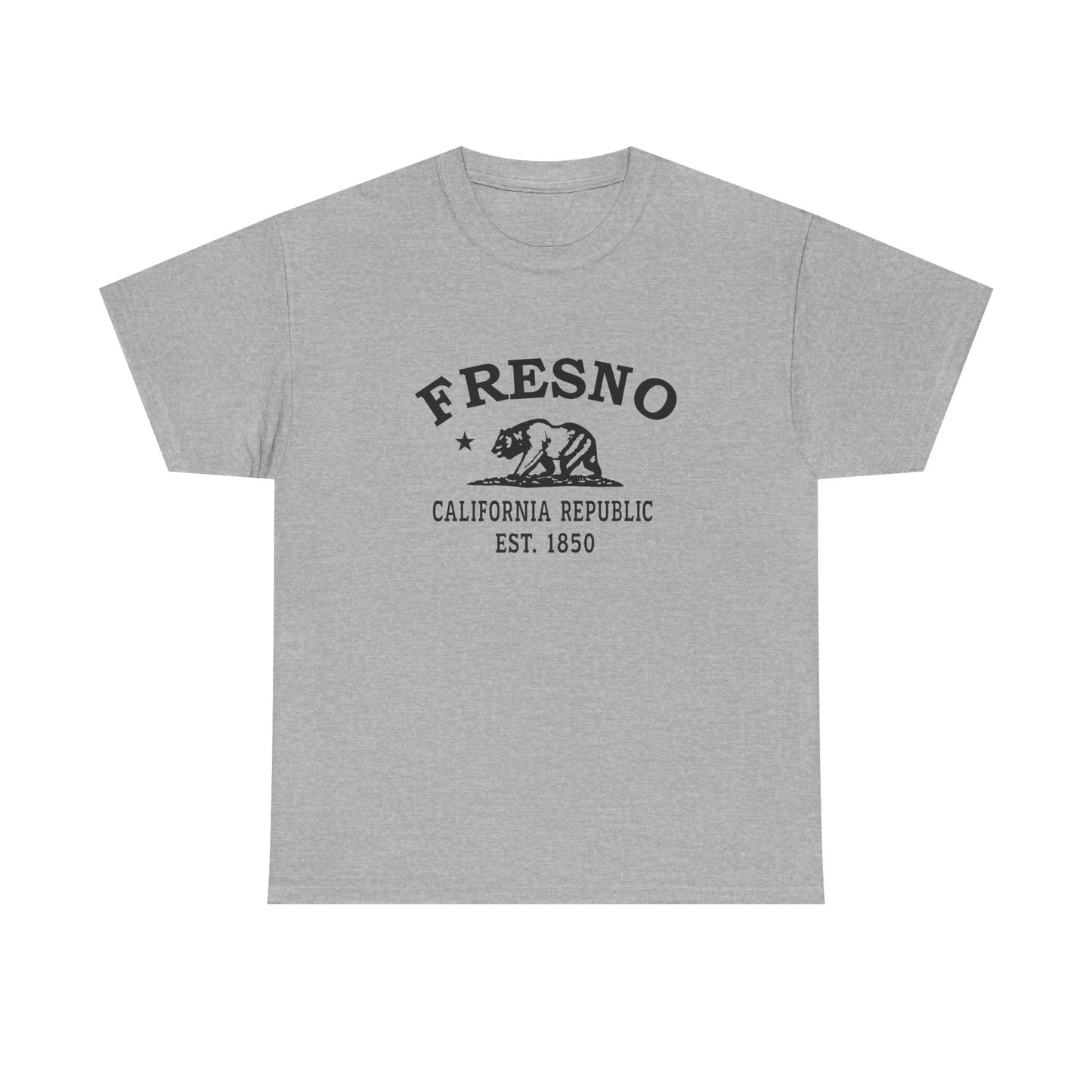 Fresno California Vintage Retro Unisex Heavy Cotton Tee - Black Logo