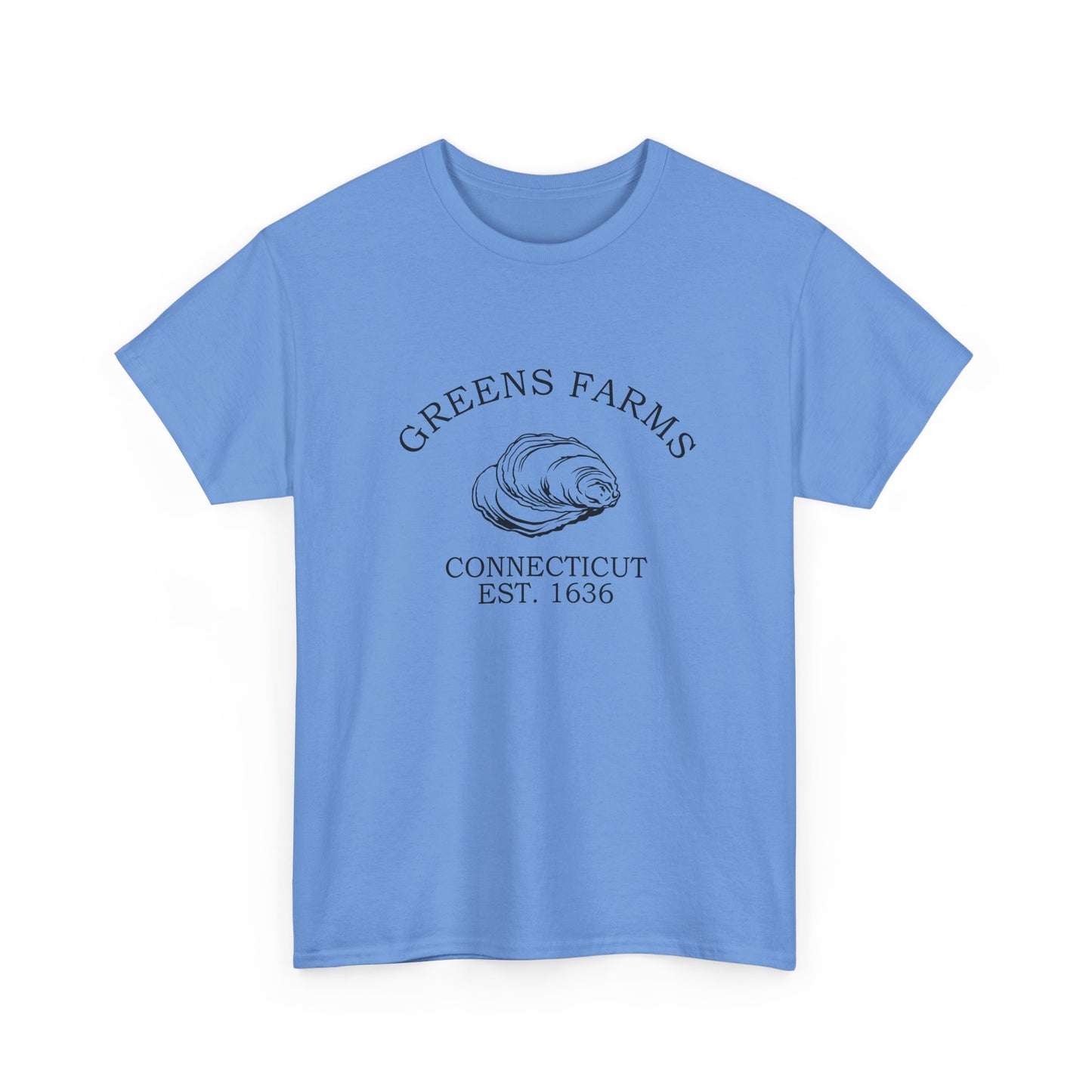 Greens Farms Connecticut Vintage Retro Unisex Heavy Cotton Tee - Black Logo