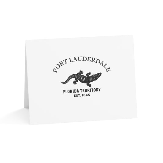 Fort Lauderdale Florida Vintage Retro Thank You Card Set - Black Logo