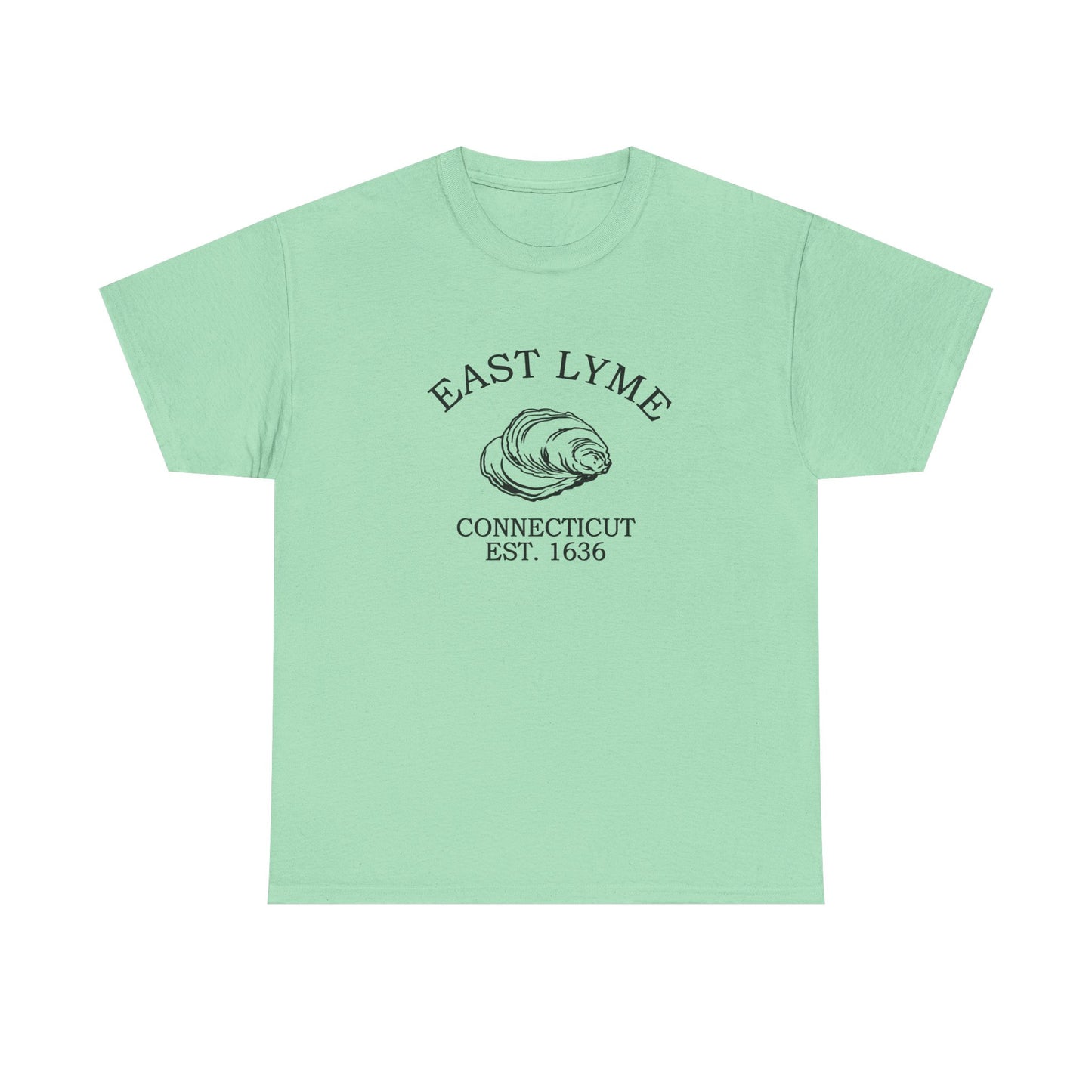 East Lyme Connecticut Vintage Retro Unisex Heavy Cotton Tee - Black Logo